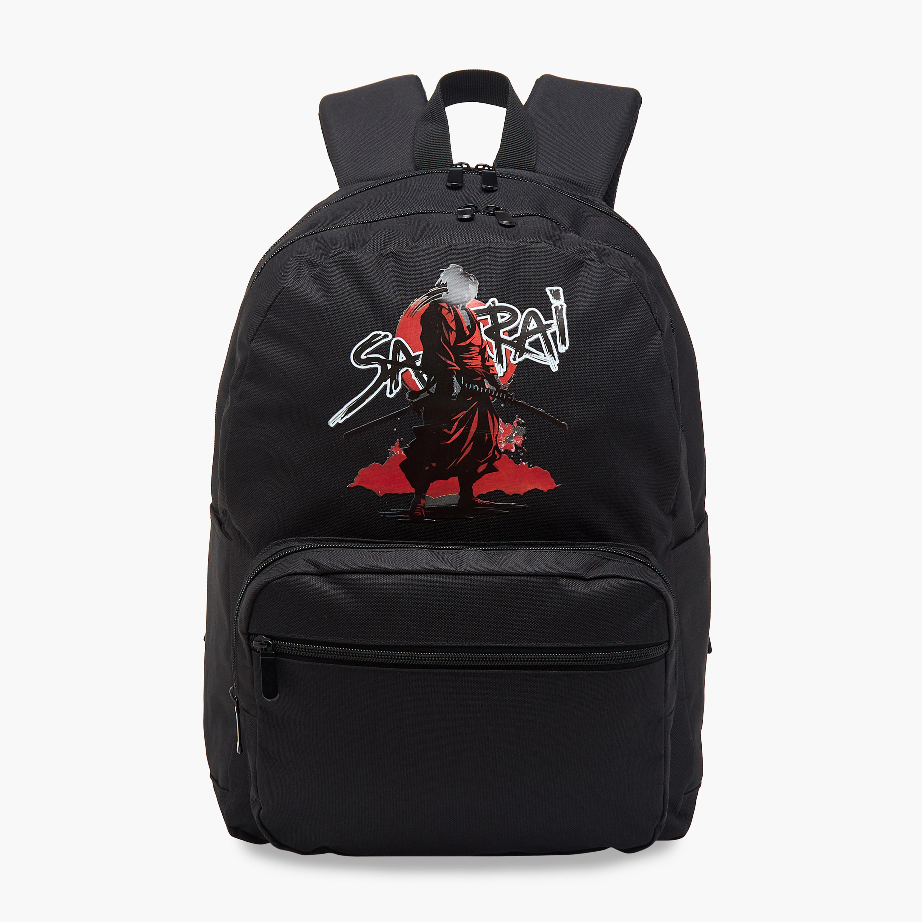 شنطة ظهر بطبعات ساموراي بحمّالات قابلة للتعديل وسحاب إغلاق من جونيورز - 18 بوصة-school-bagsandbackpacks-backpacks-image-1