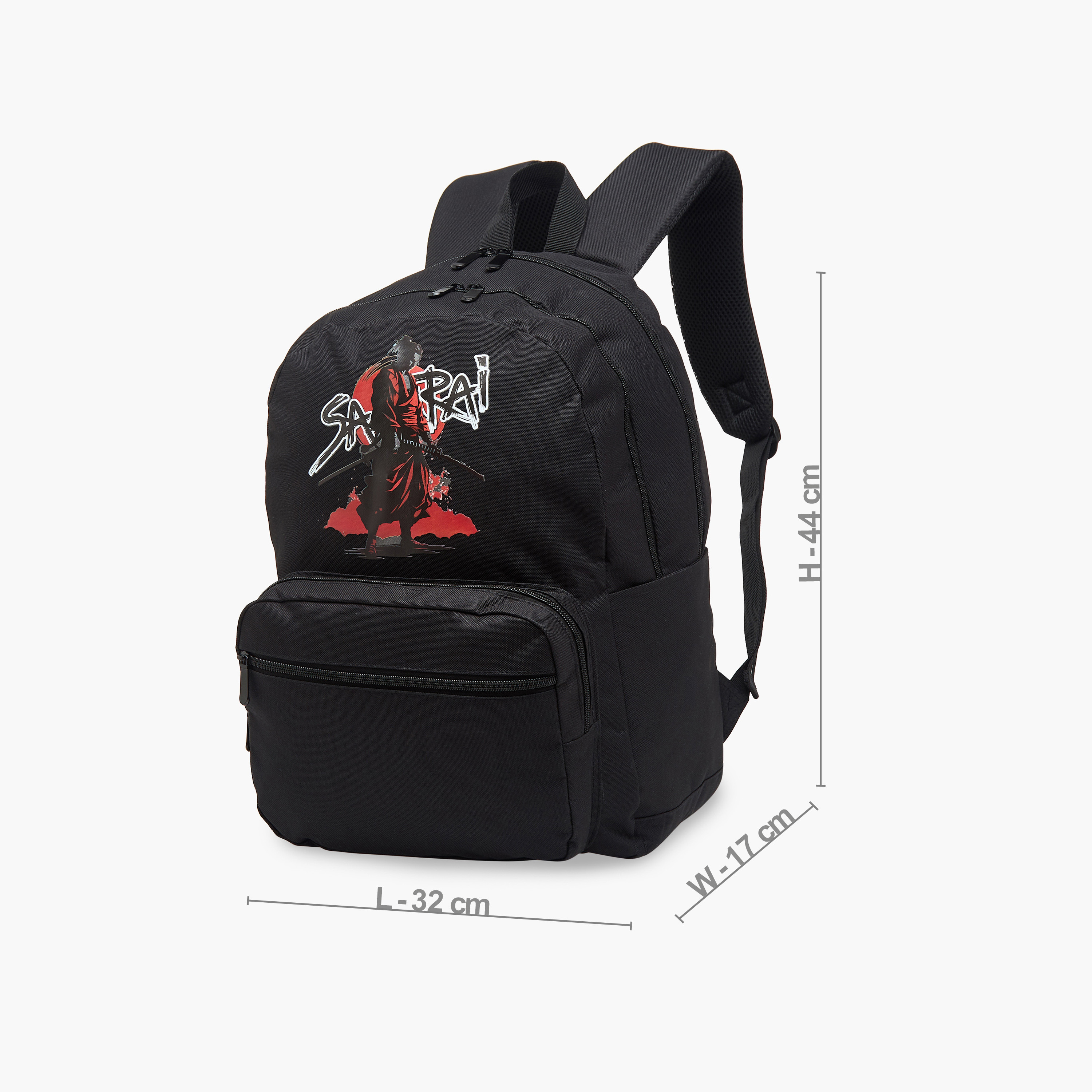شنطة ظهر بطبعات ساموراي بحمّالات قابلة للتعديل وسحاب إغلاق من جونيورز - 18 بوصة-school-bagsandbackpacks-backpacks-image-2
