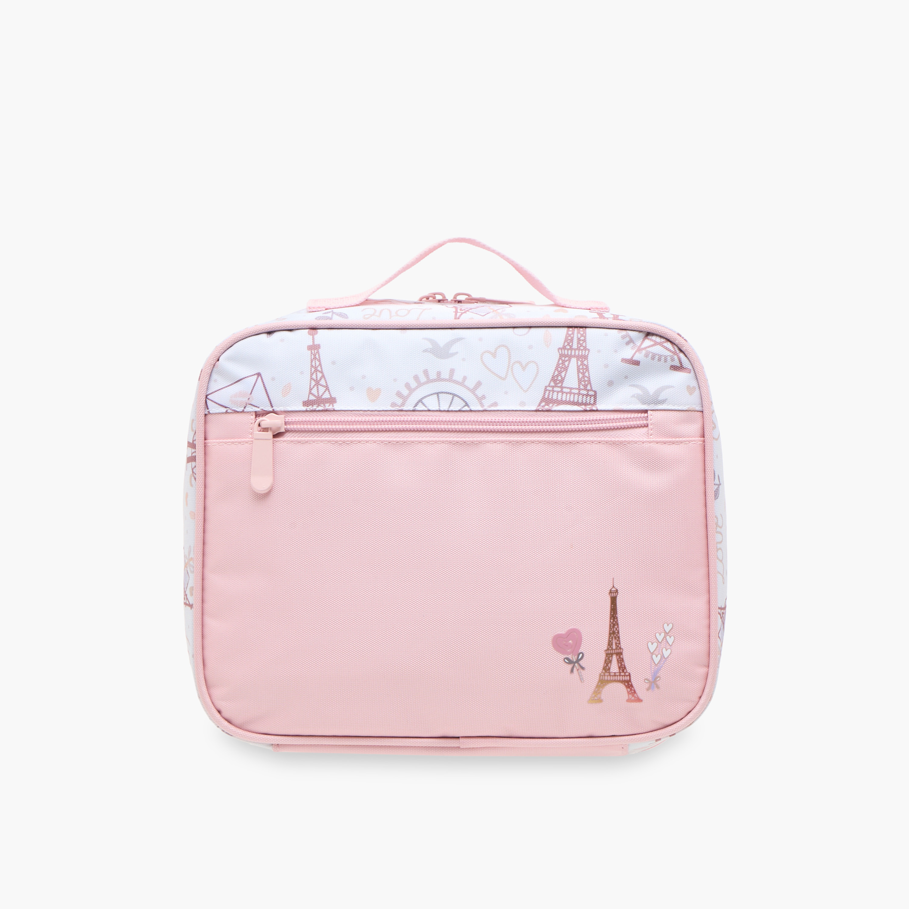 Juniors Paris Print Insulated Lunch Bag with Zip Closure-school-lunchessentials-lunchbags-image-1