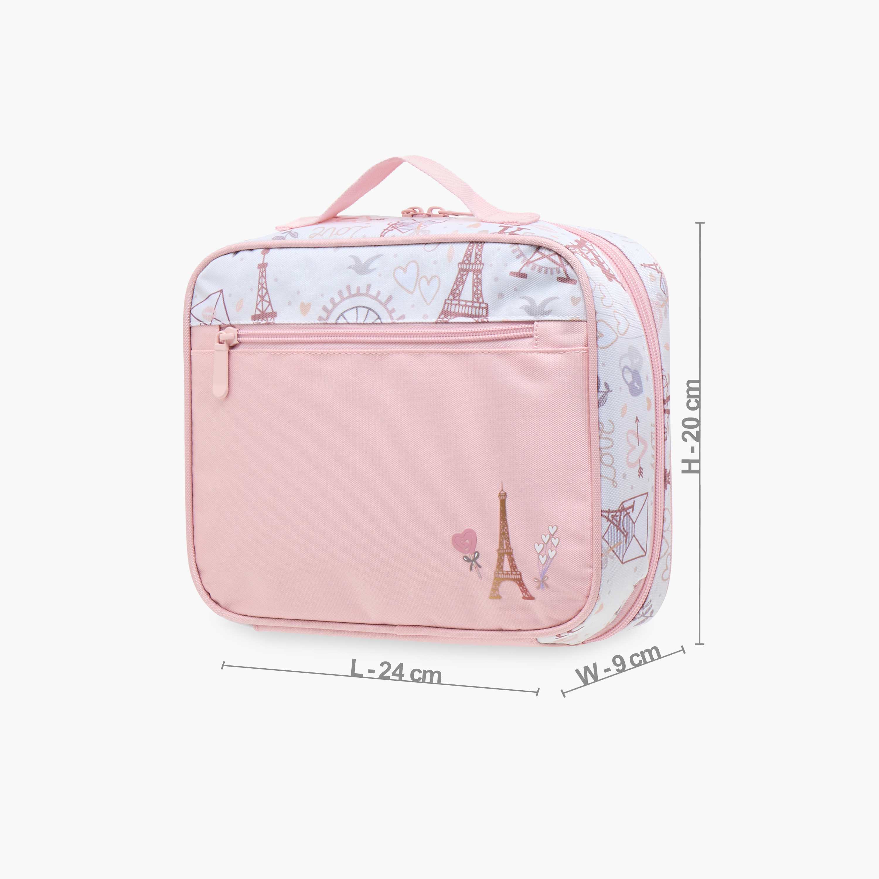 Juniors Paris Print Insulated Lunch Bag with Zip Closure-school-lunchessentials-lunchbags-image-2