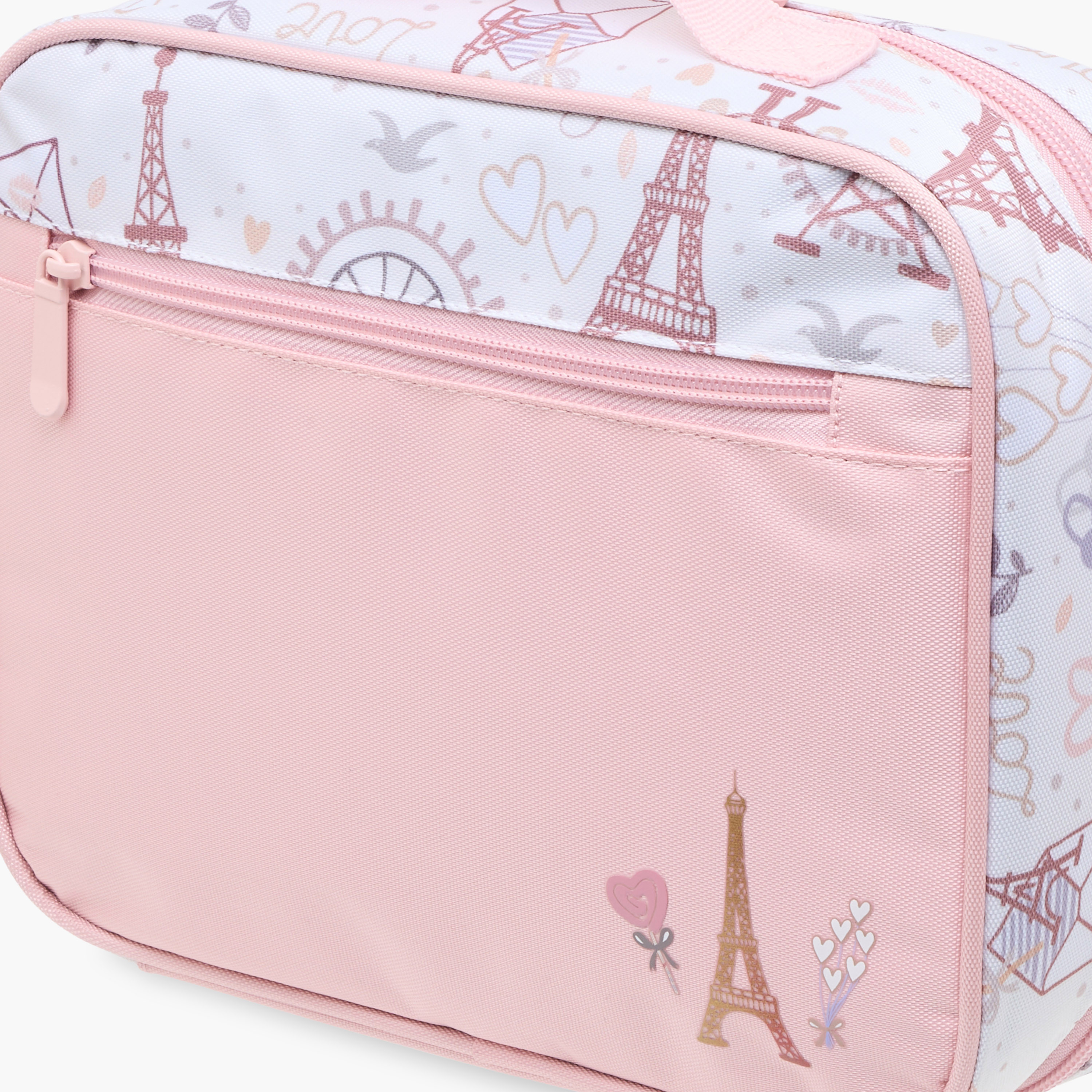 Juniors Paris Print Insulated Lunch Bag with Zip Closure-school-lunchessentials-lunchbags-image-5
