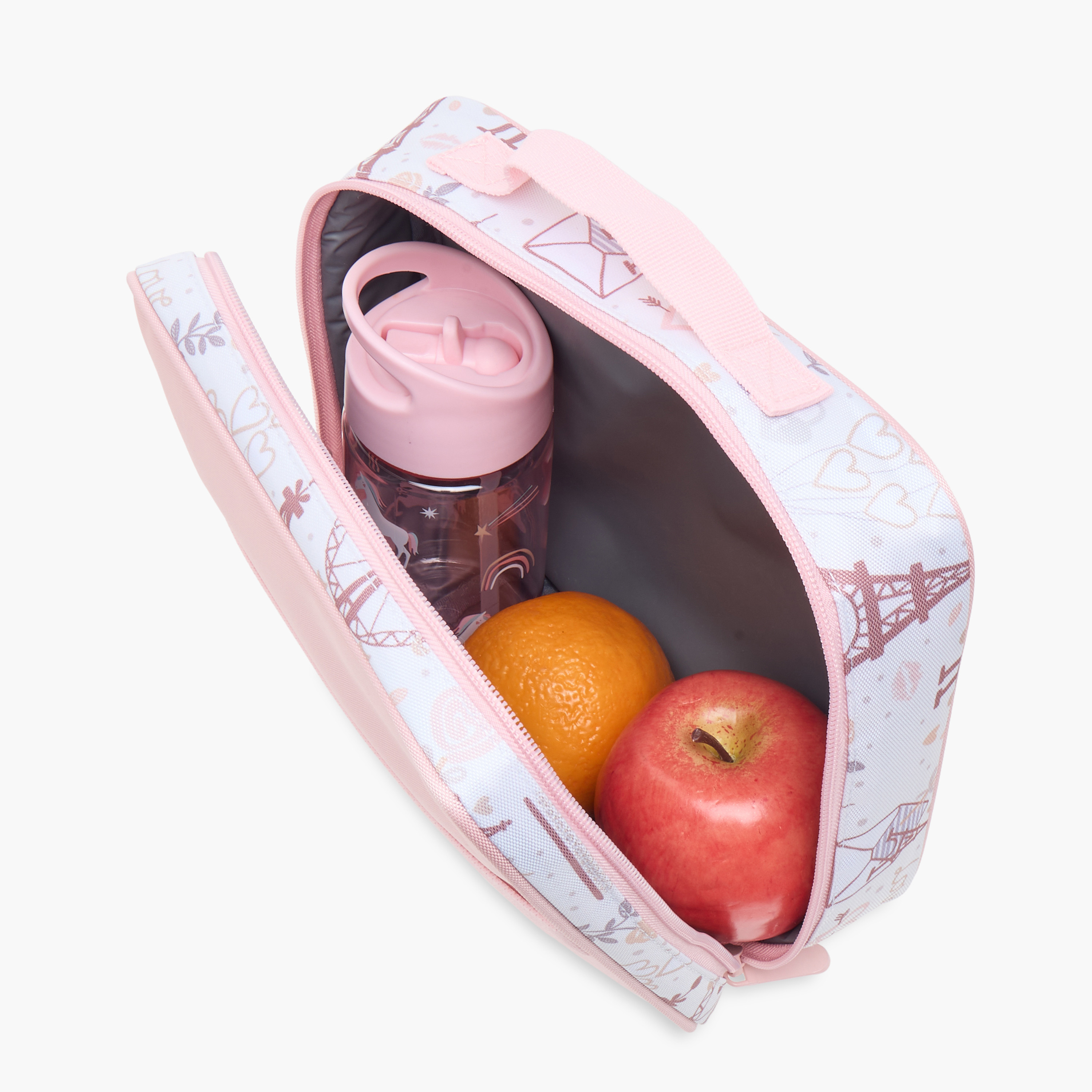 Juniors Paris Print Insulated Lunch Bag with Zip Closure-school-lunchessentials-lunchbags-image-7