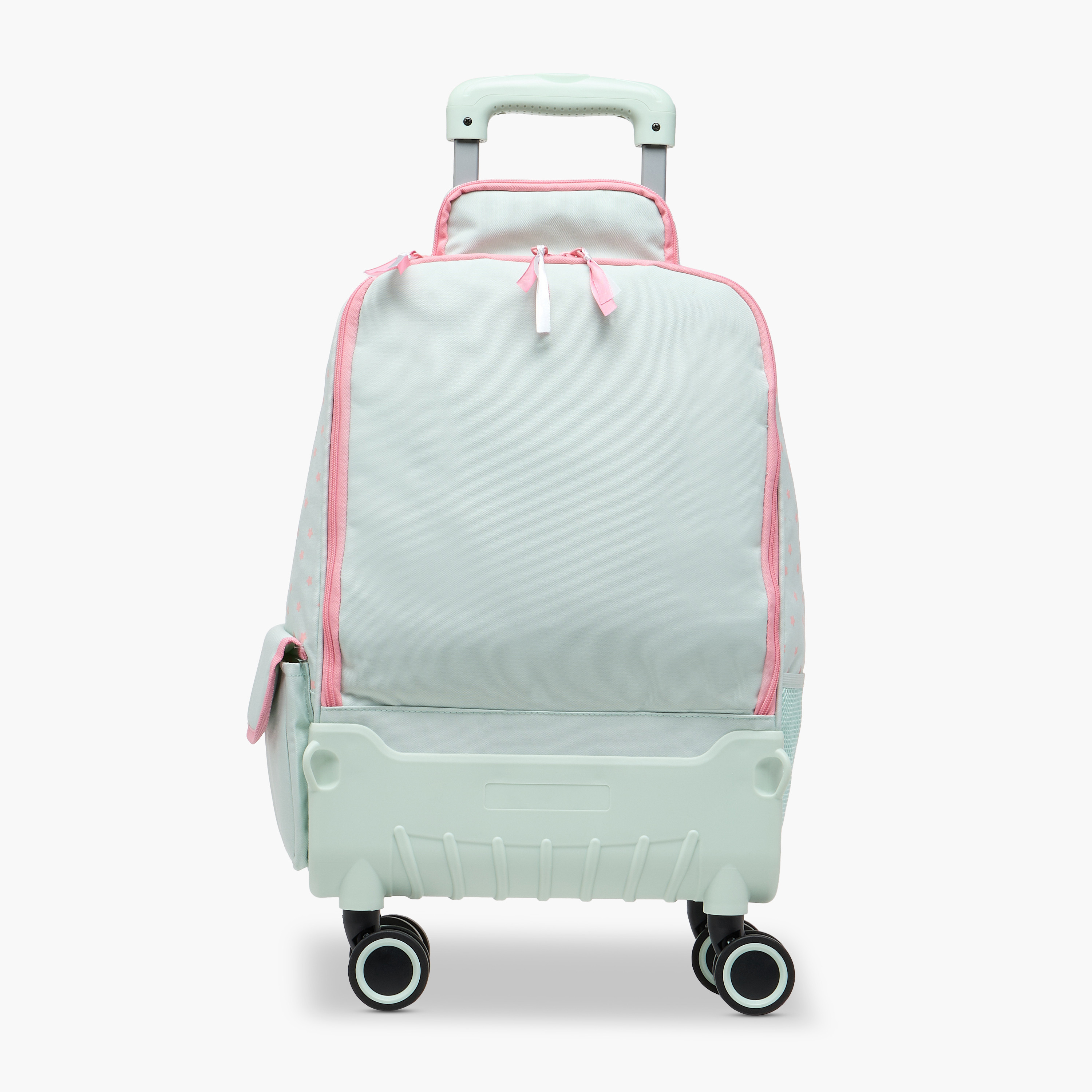 Juniors Butterfly Print Trolley Backpack with Retractable Handle and Zip Closure - 18 Inches-school-bagsandbackpacks-trolleybags-image-5