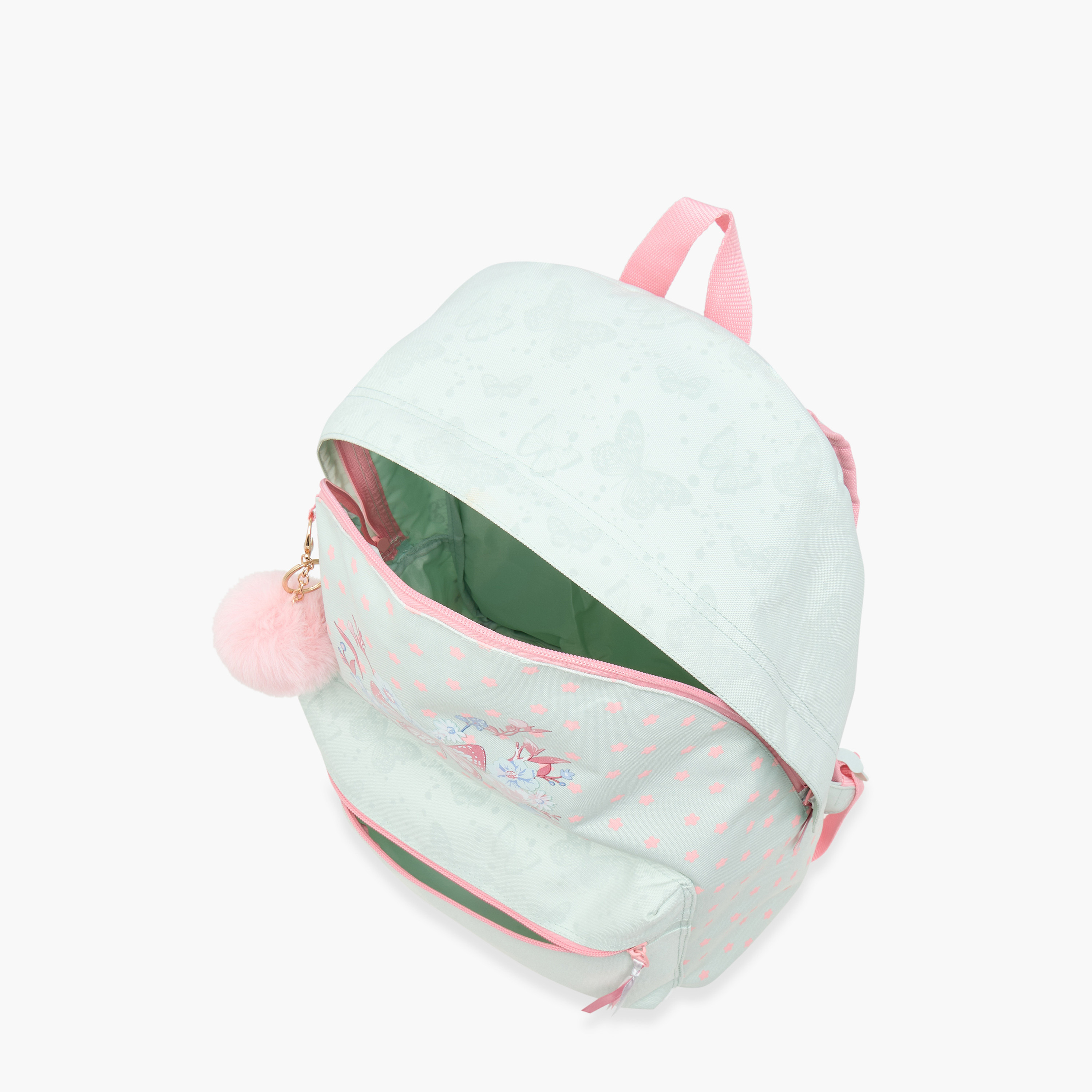 Juniors Butterfly Print Backpack with Adjustable Shoulder Straps and Zip Closure - 18 inches-school-bagsandbackpacks-backpacks-image-8