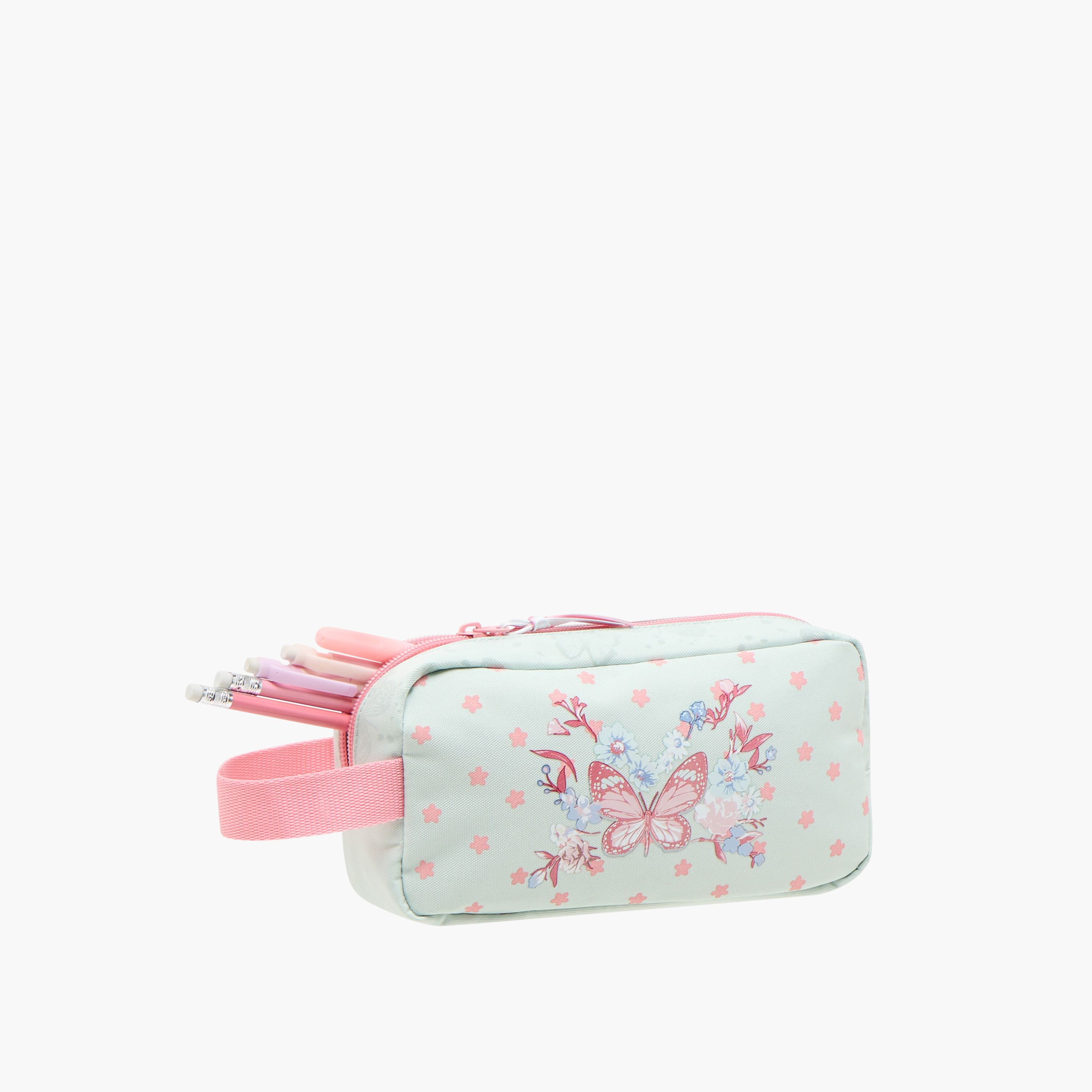 Juniors Butterfly Print Pencil Pouch with Zip Closure-school-stationery-pencilcases-image-5