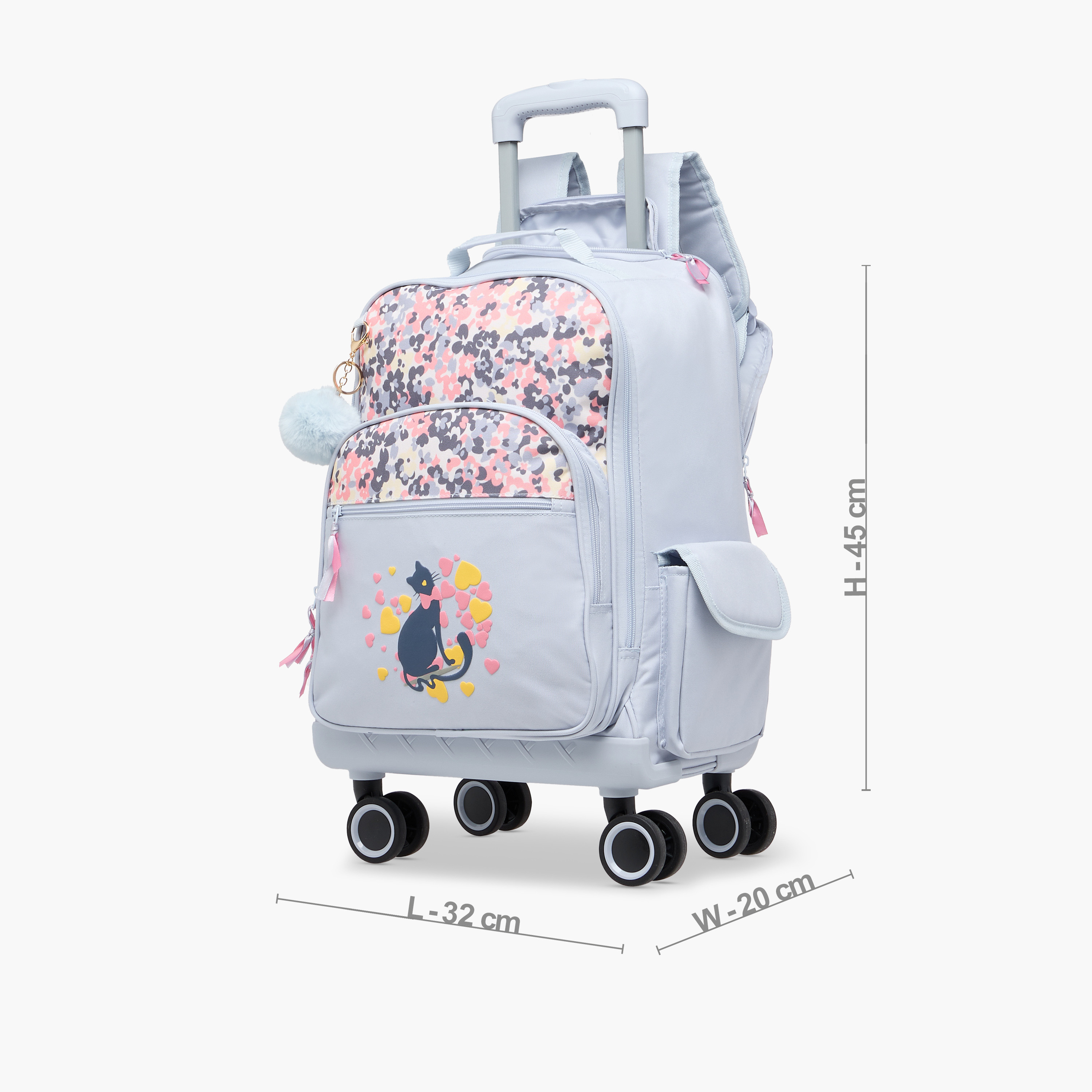 شنطة ظهر ترولي بطبعات مع مقبض قابل للسحب وسحاب إغلاق من جونيورز - 18 بوصة-school-bagsandbackpacks-trolleybags-image-2