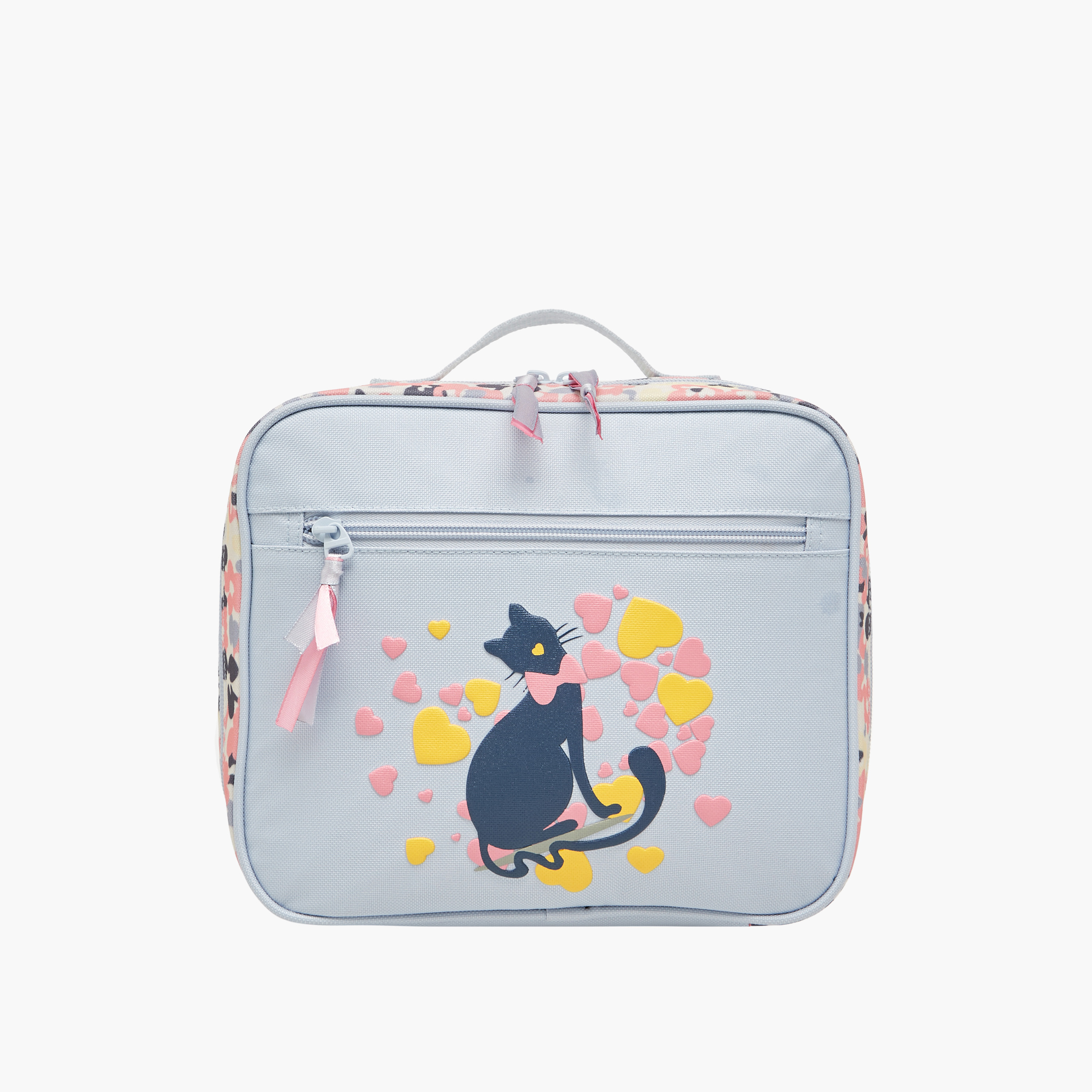 Juniors Cat Print Lunch Bag with Zip Closure-school-lunchessentials-lunchbags-image-1
