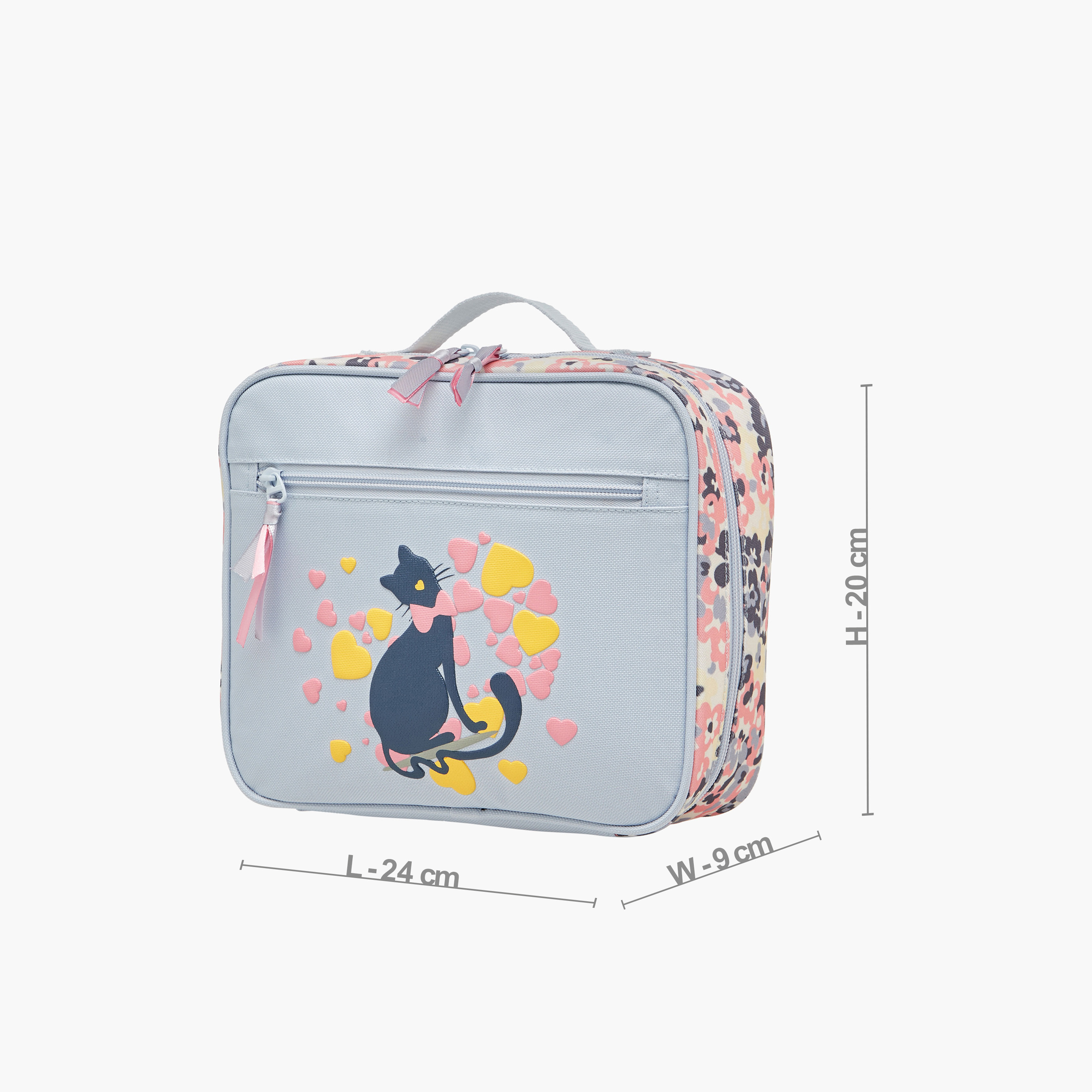 Juniors Cat Print Lunch Bag with Zip Closure-school-lunchessentials-lunchbags-image-2
