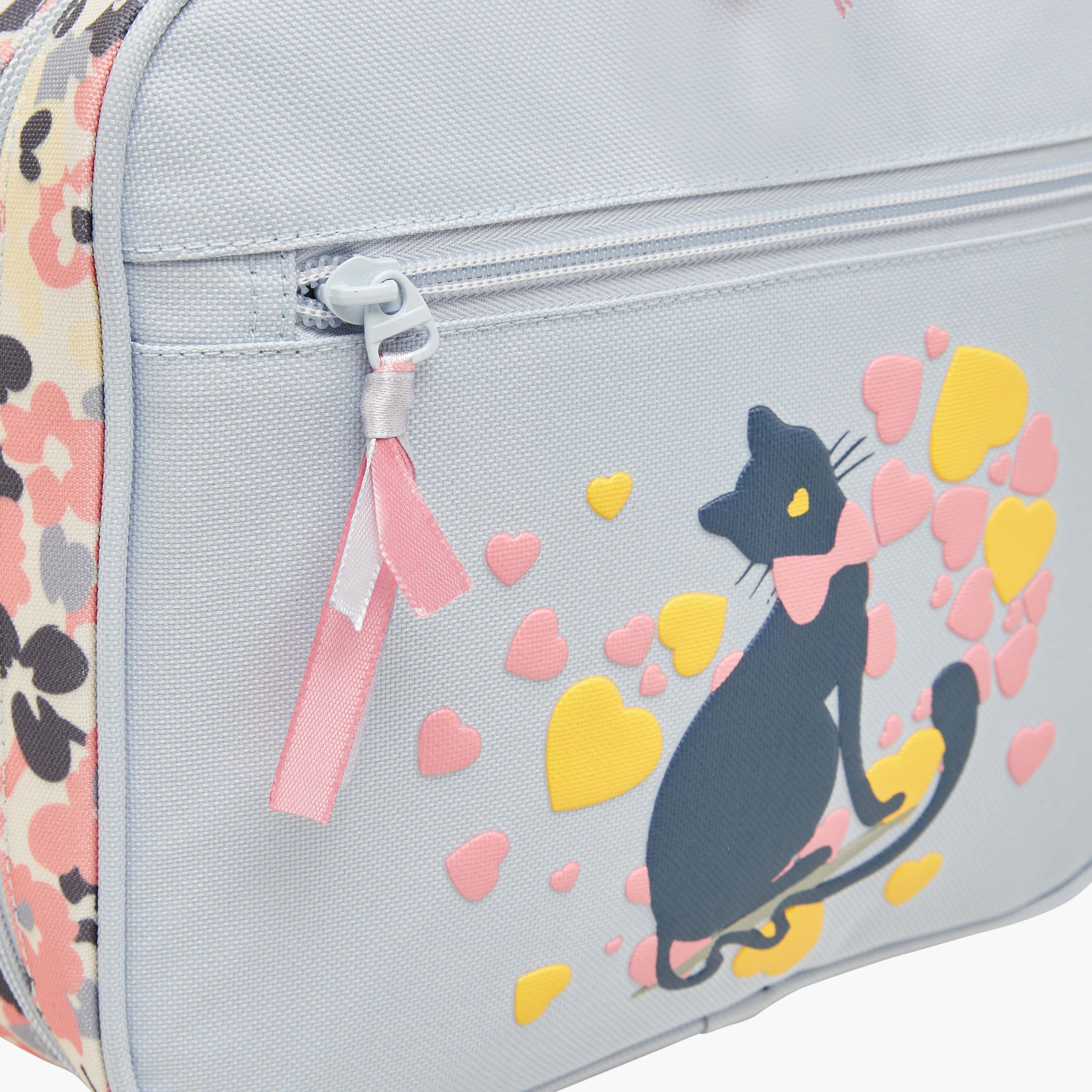 Juniors Cat Print Lunch Bag with Zip Closure-school-lunchessentials-lunchbags-image-8