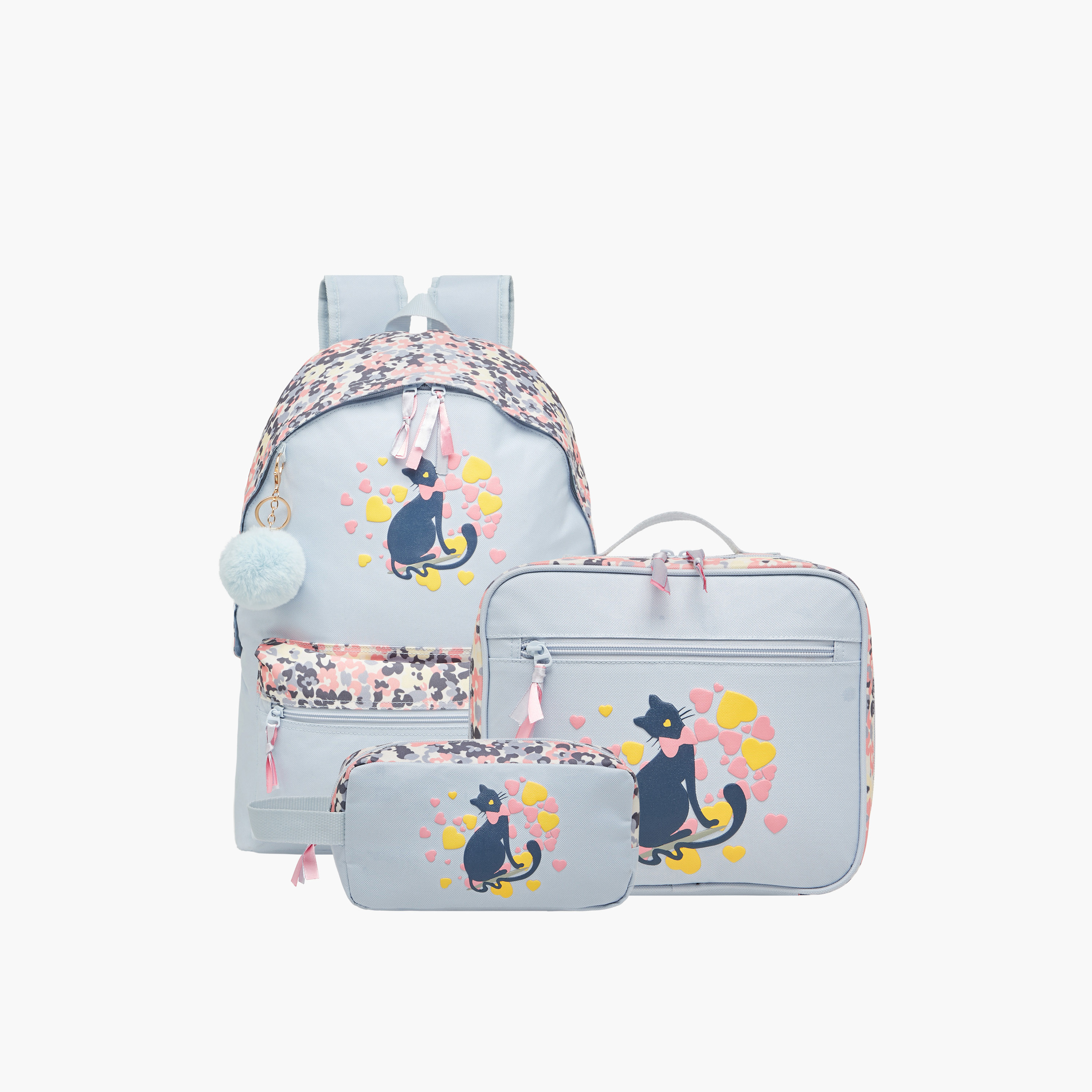 Juniors Cat Print Pencil Pouch with Zip Closure-school-stationery-pencilcases-image-10
