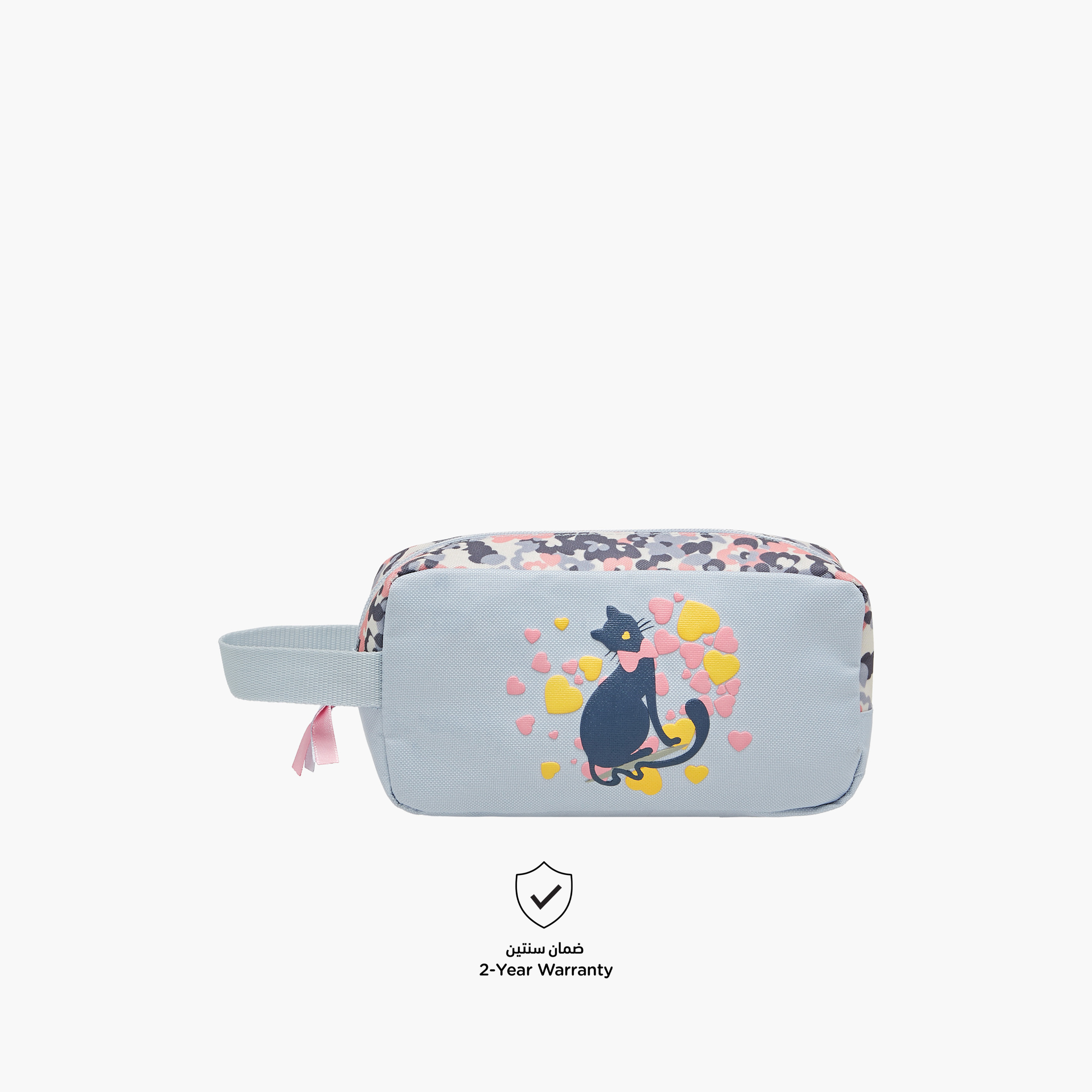 Juniors Cat Print Pencil Pouch with Zip Closure-school-stationery-pencilcases-image-4