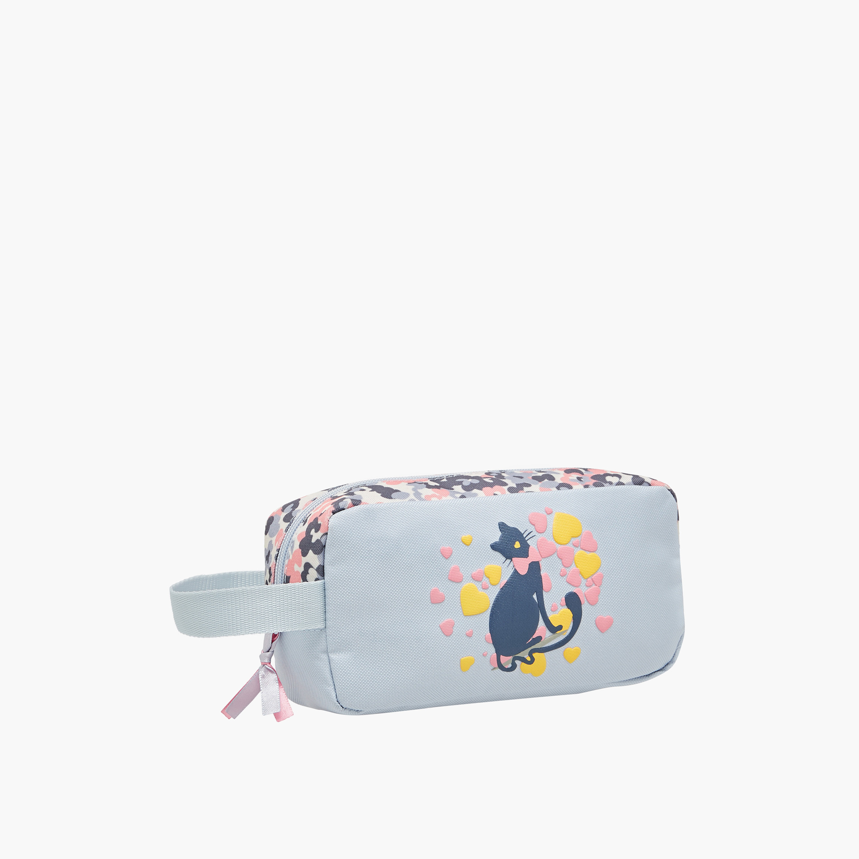 Juniors Cat Print Pencil Pouch with Zip Closure-school-stationery-pencilcases-image-9