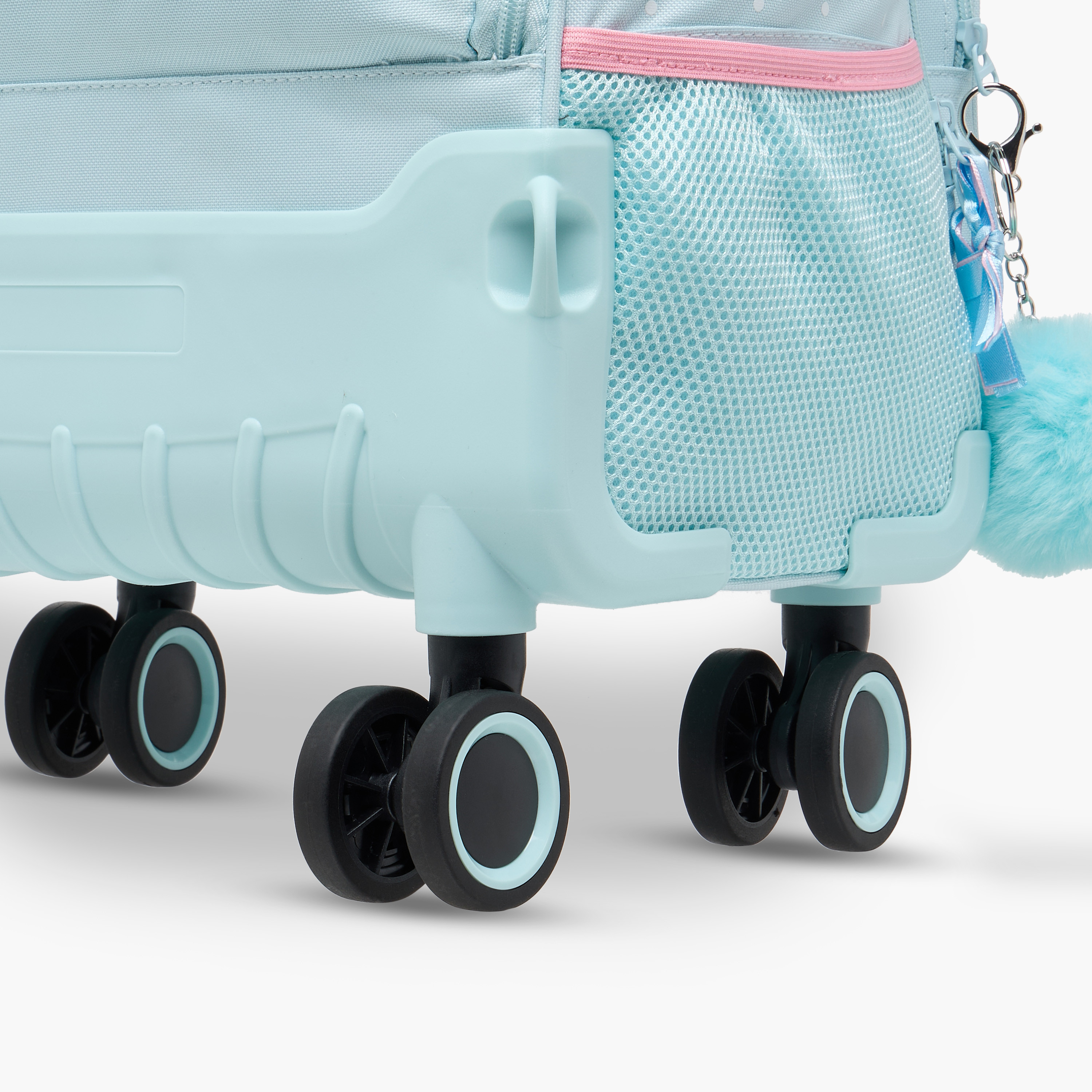 Juniors Heart Print Trolley Backpack with Retractable Handle and Zip Closure - 18 Inches-school-bagsandbackpacks-trolleybags-image-12