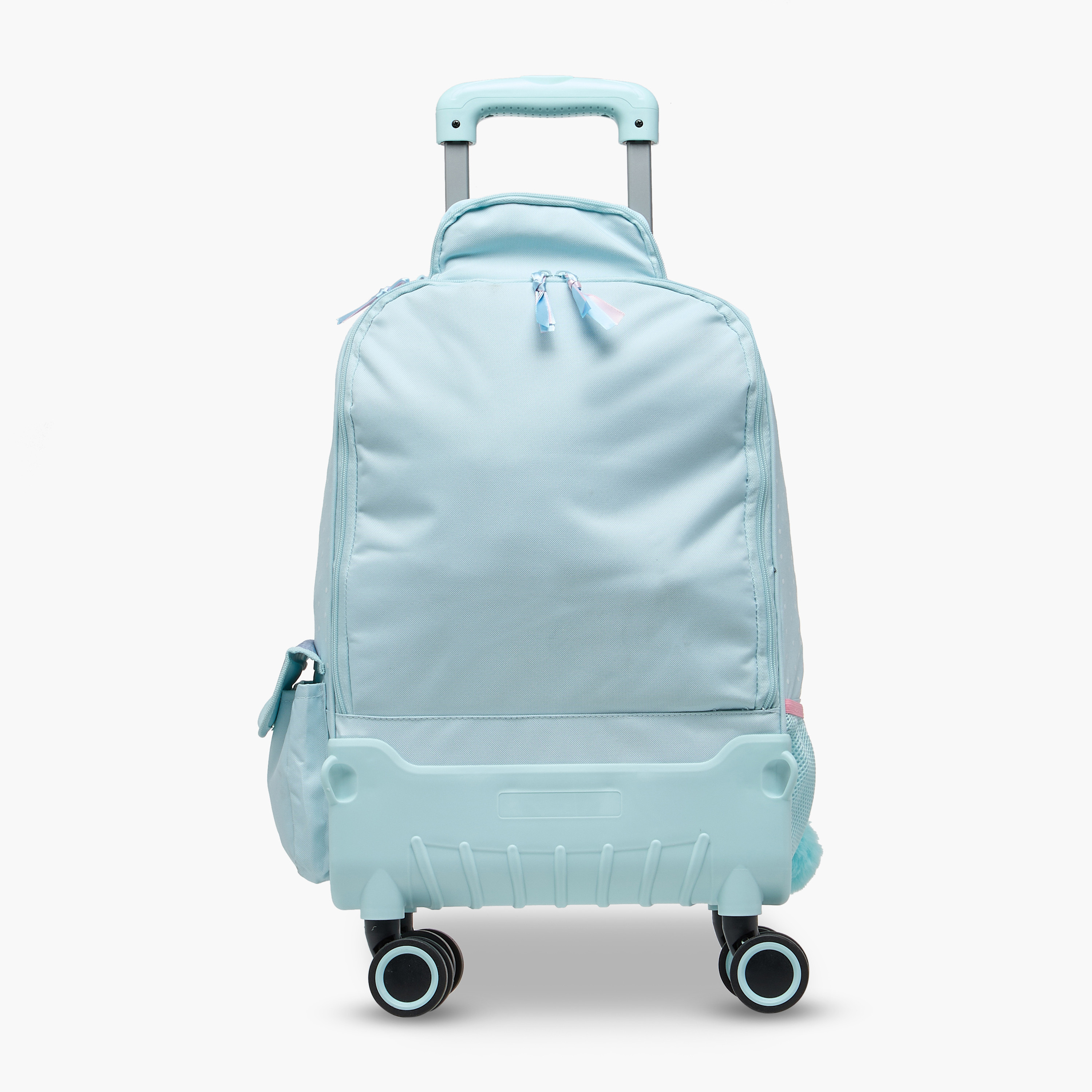 Juniors Heart Print Trolley Backpack with Retractable Handle and Zip Closure - 18 Inches-school-bagsandbackpacks-trolleybags-image-5