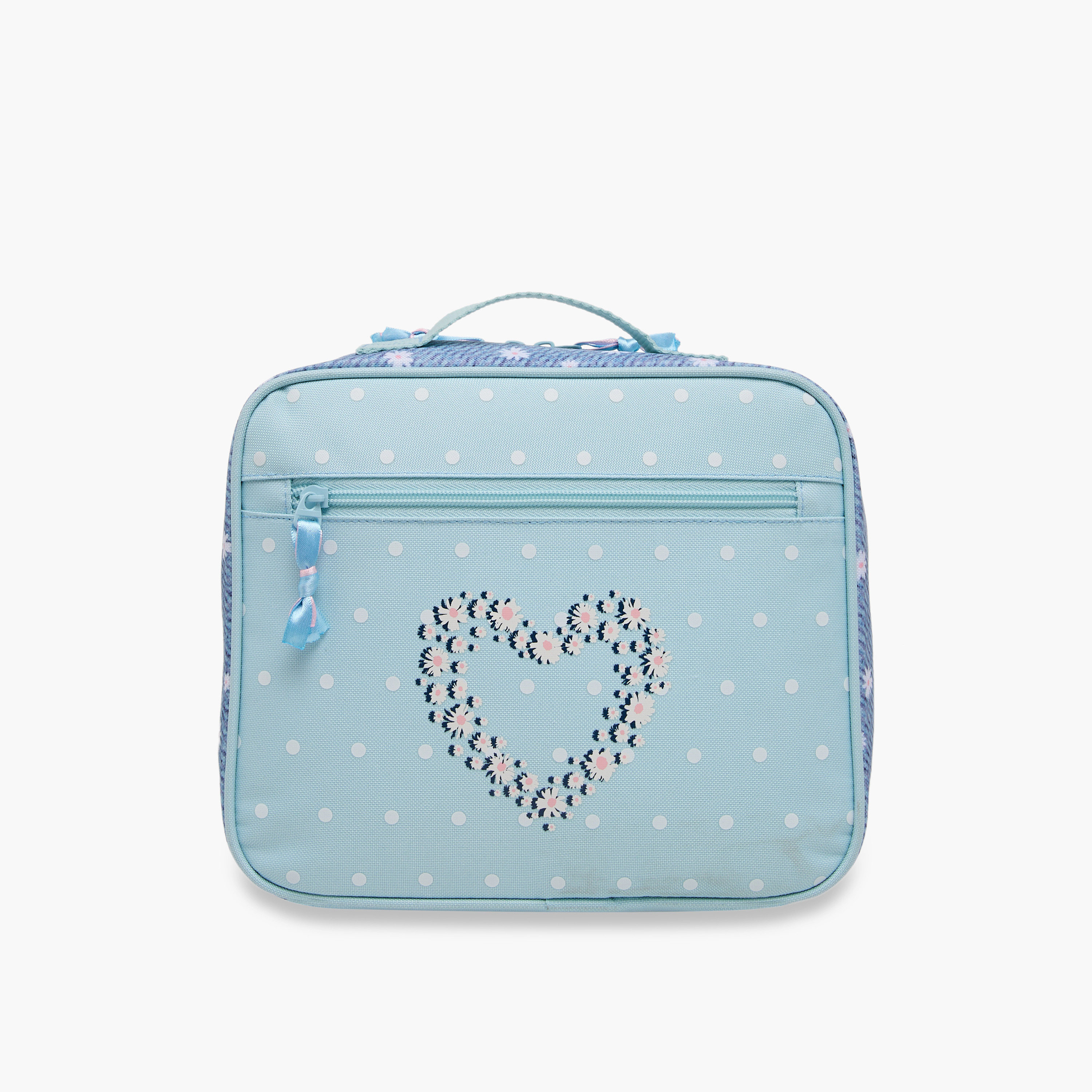 Juniors Heart Print Lunch Bag with Zip Closure-school-lunchessentials-lunchbags-image-1