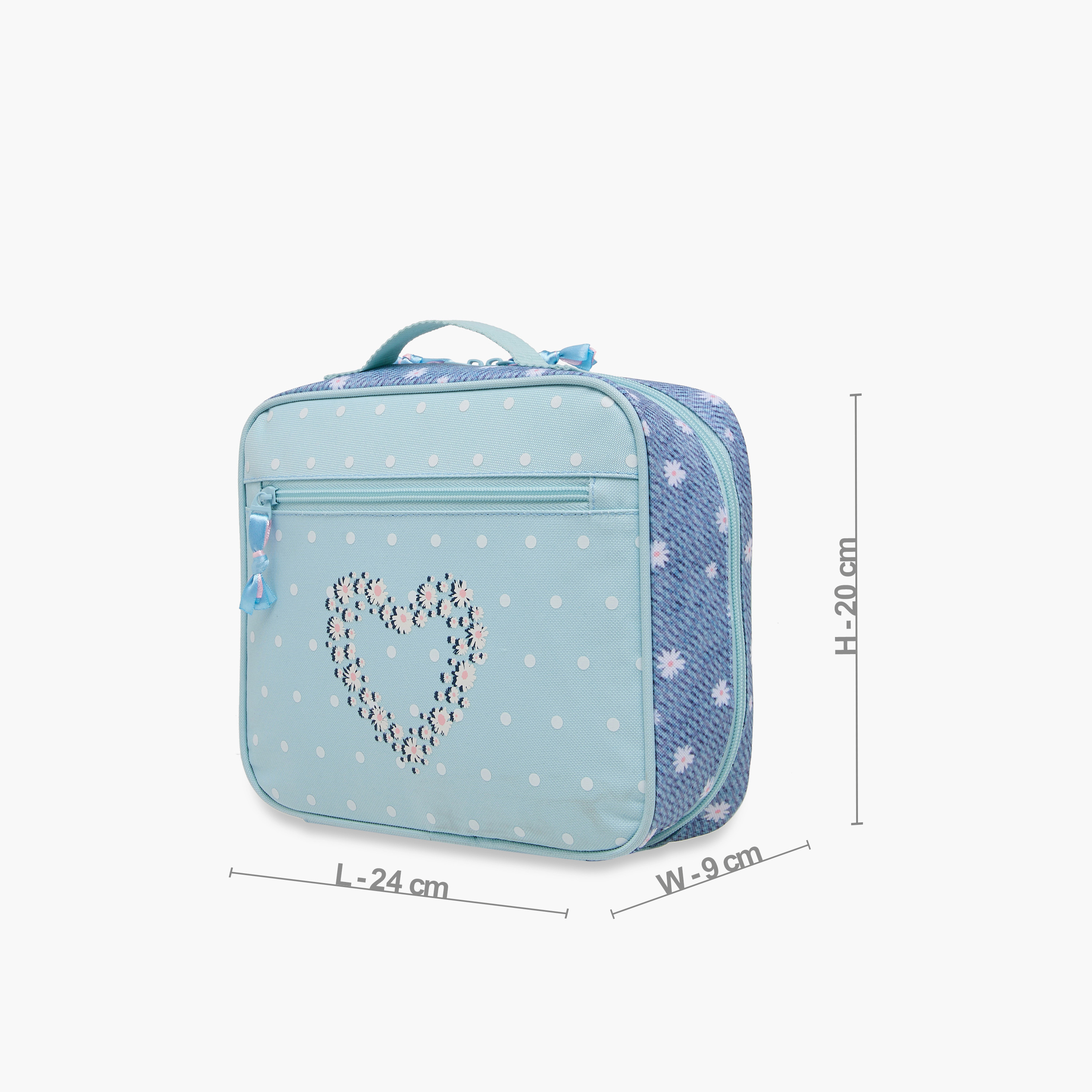 Juniors Heart Print Lunch Bag with Zip Closure-school-lunchessentials-lunchbags-image-2