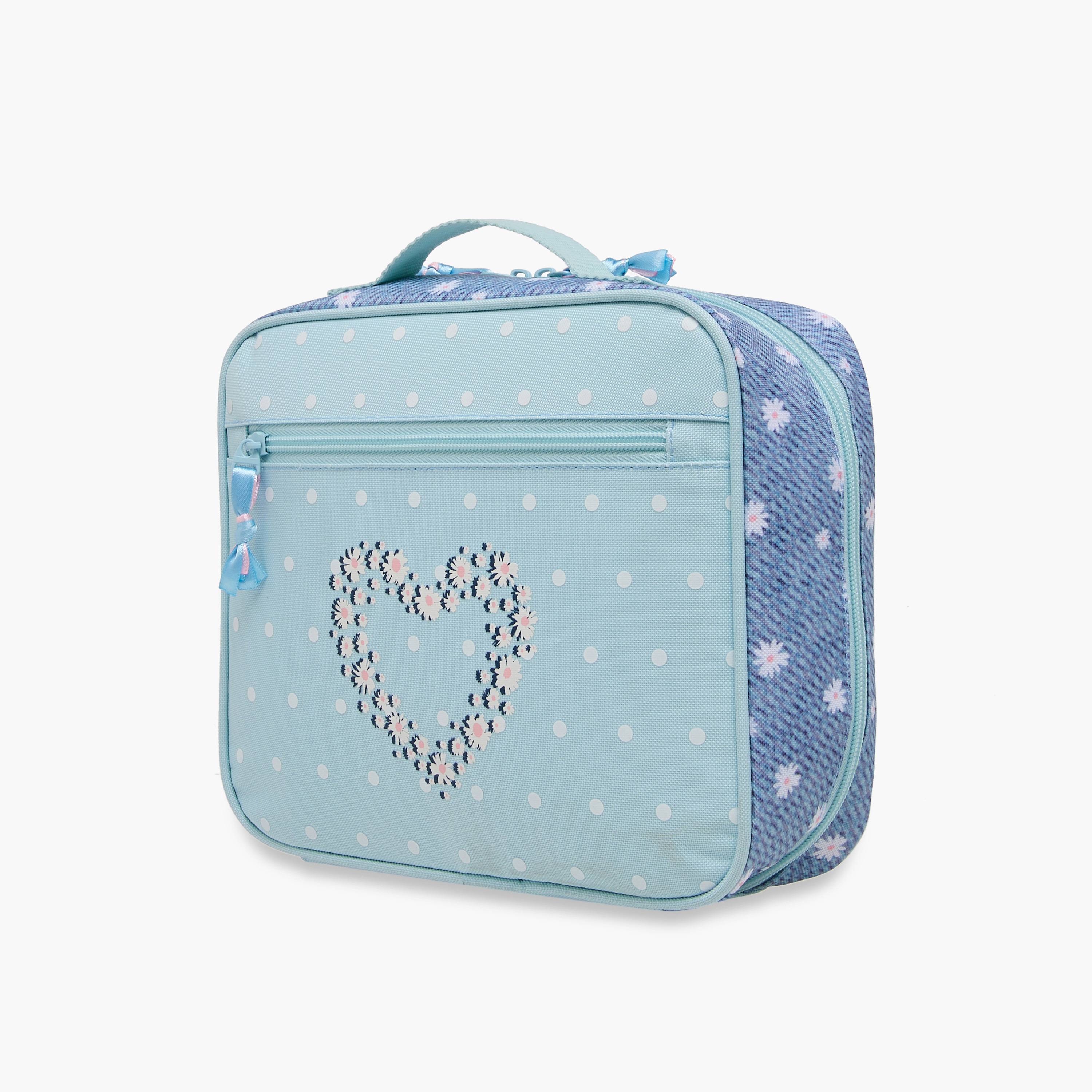 Juniors Heart Print Lunch Bag with Zip Closure-school-lunchessentials-lunchbags-image-7