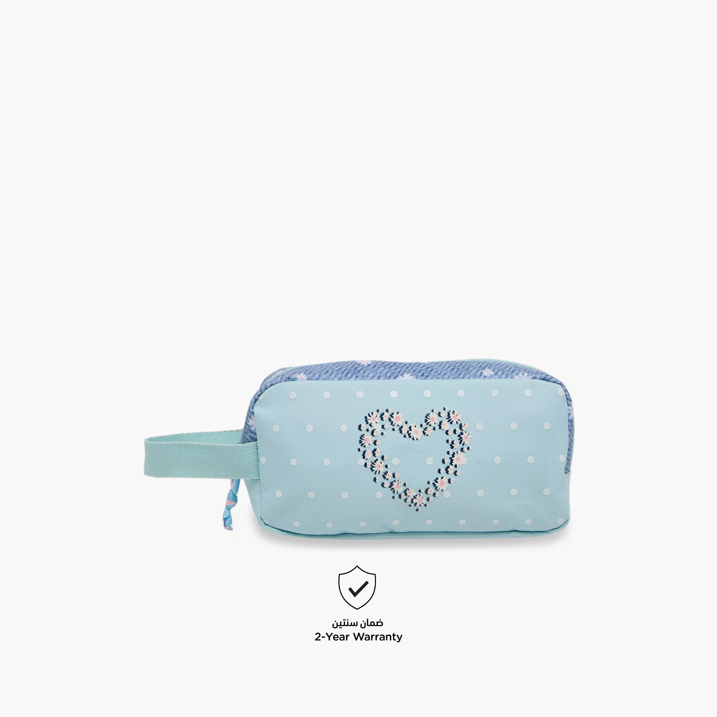 Juniors Floral Heart Print Pencil Pouch with Zip Closure-school-stationery-pencilcases-image-4