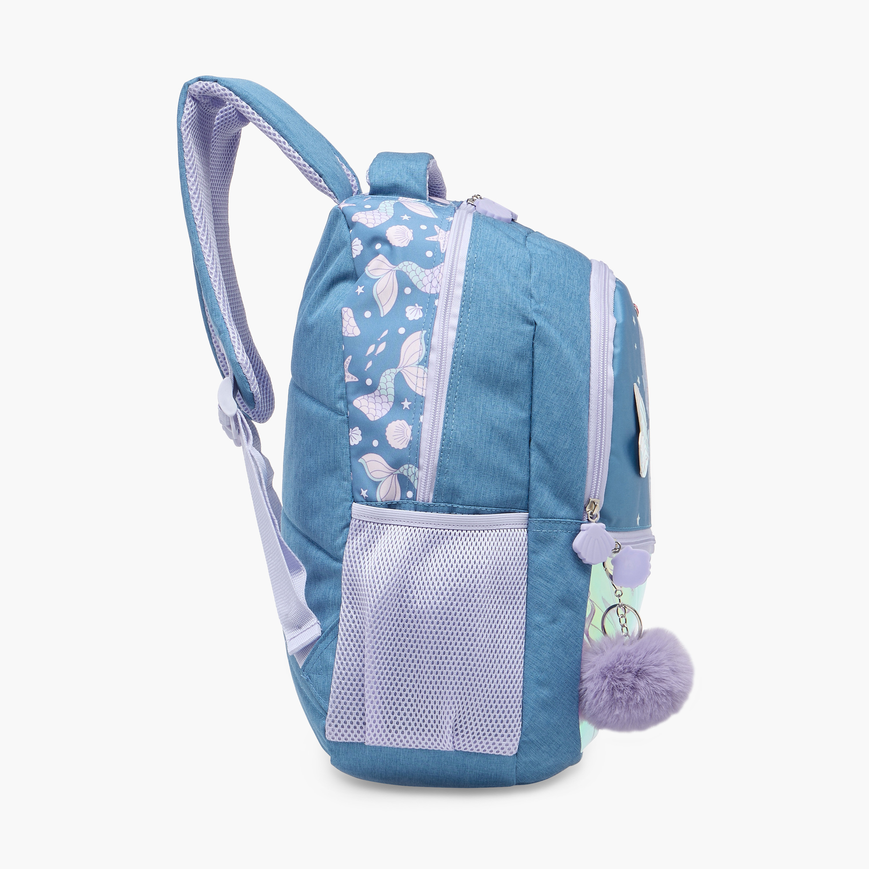 Juniors Mermaid Print Backpack with Adjustable Straps and Zip Closure - 16 inches-school-bagsandbackpacks-backpacks-image-3