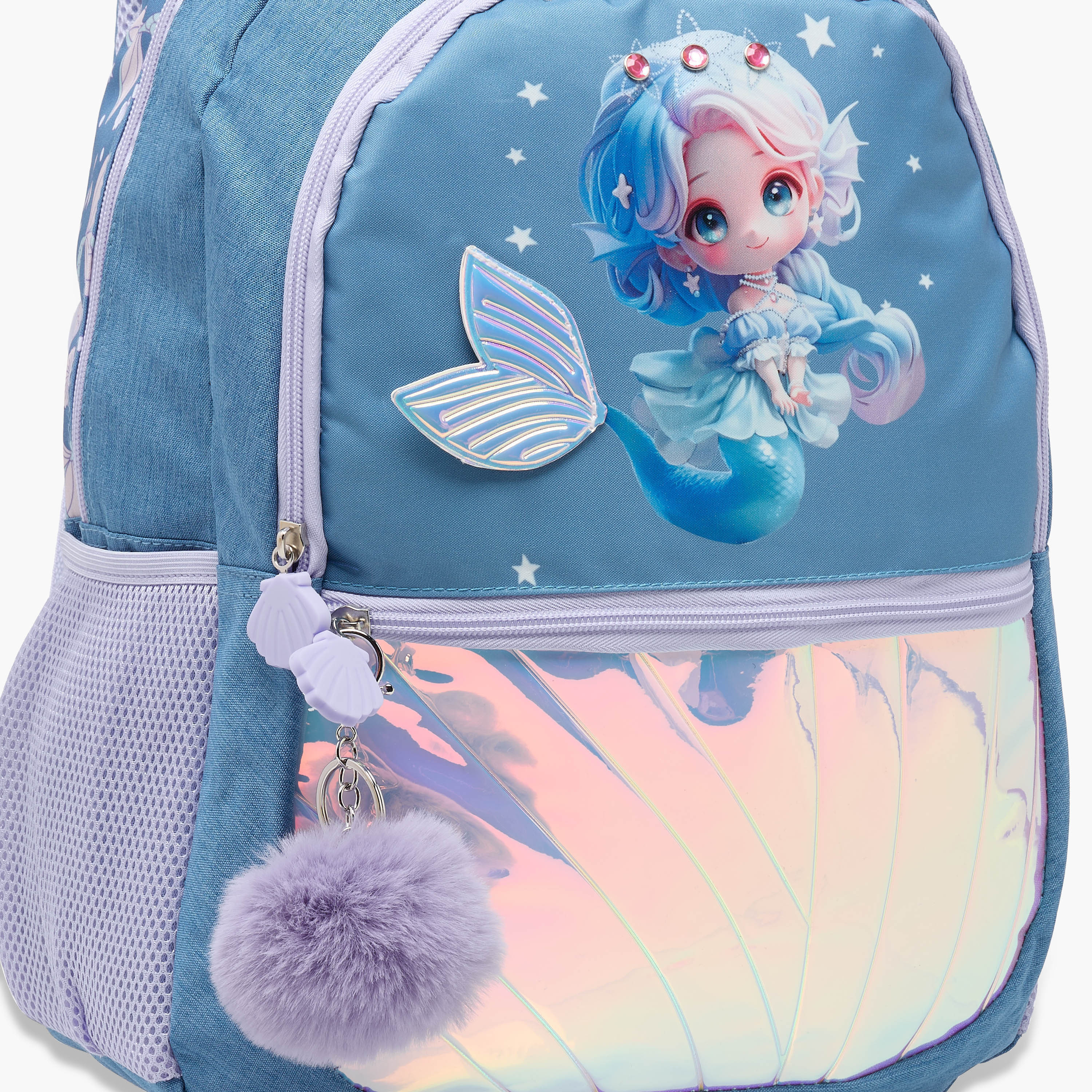 Juniors Mermaid Print Backpack with Adjustable Straps and Zip Closure - 16 inches-school-bagsandbackpacks-backpacks-image-7