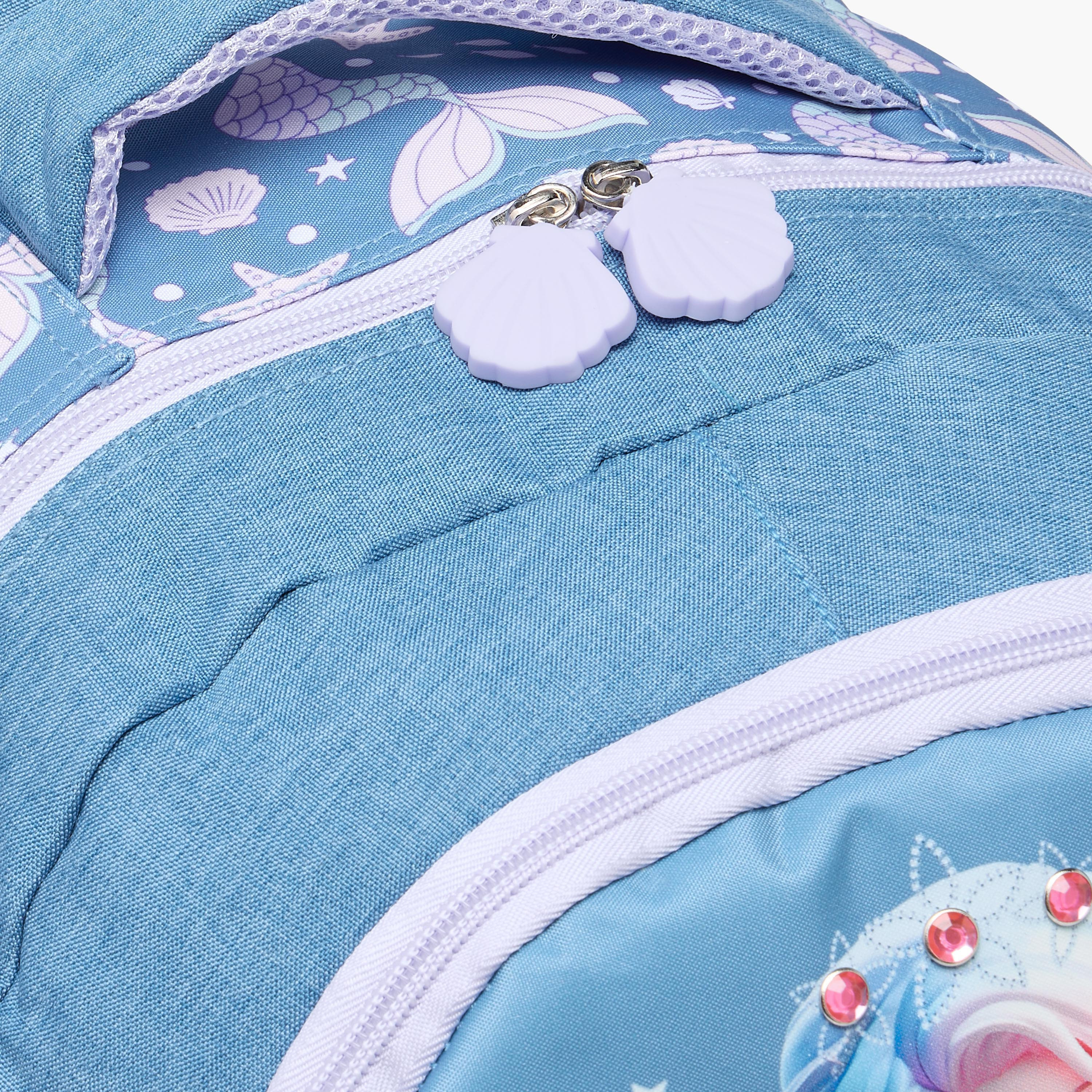 Juniors Mermaid Print Backpack with Adjustable Straps and Zip Closure - 16 inches-school-bagsandbackpacks-backpacks-image-8