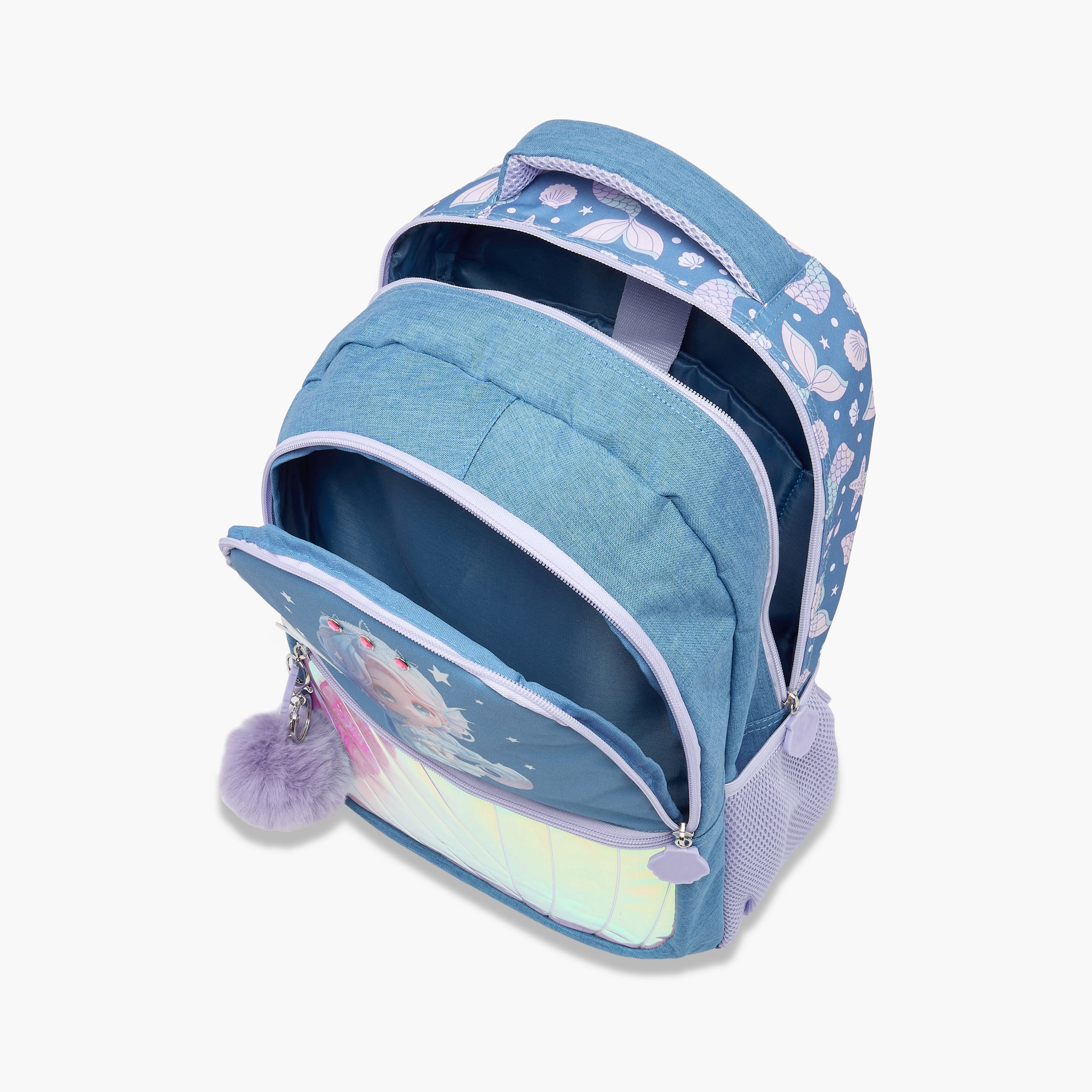 Juniors Mermaid Print Backpack with Adjustable Straps and Zip Closure - 16 inches-school-bagsandbackpacks-backpacks-image-9
