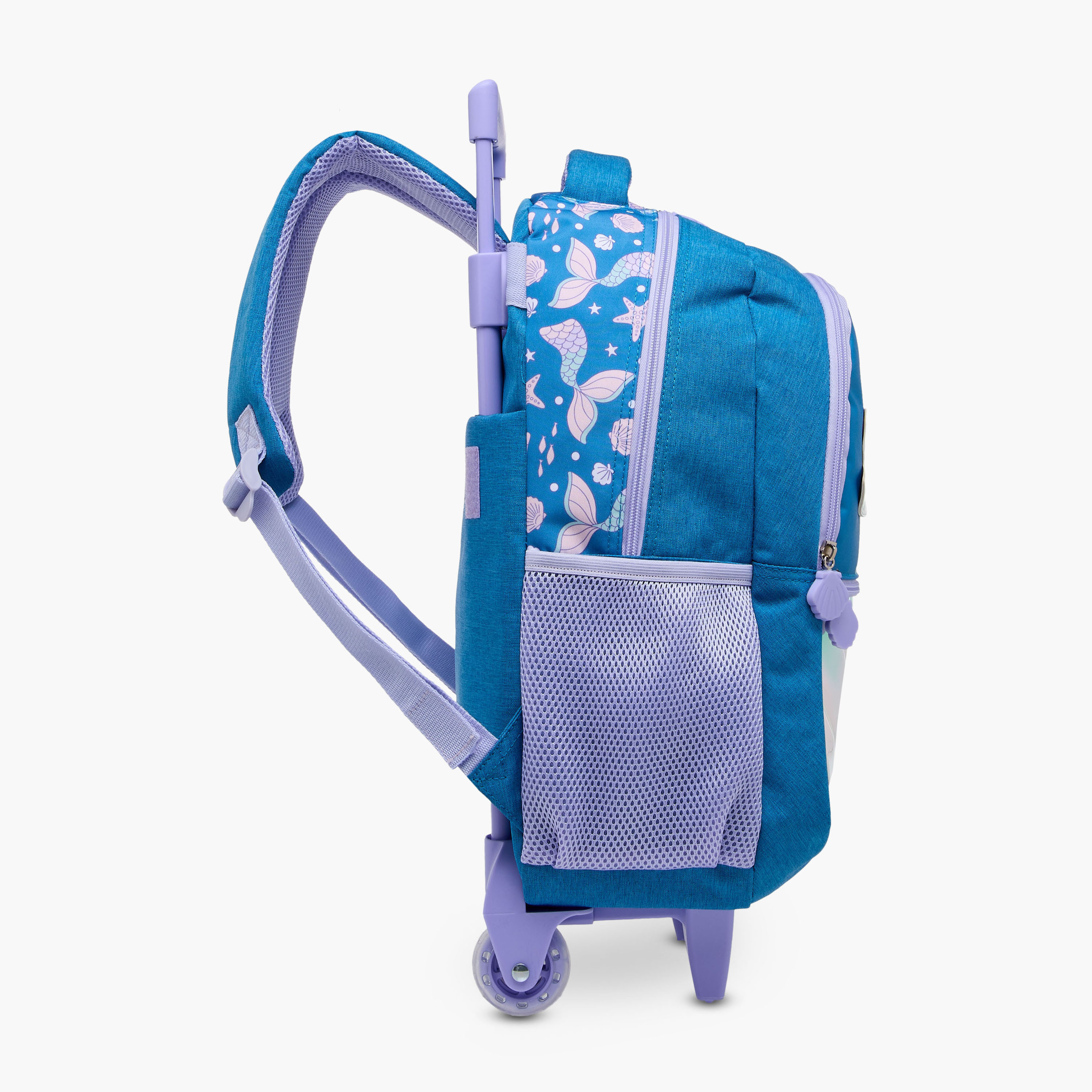 Juniors Mermaid Trolley Bag for Girls 5-8 Years with Padded Shoulder Straps -school-bagsandbackpacks-trolleybags-image-5