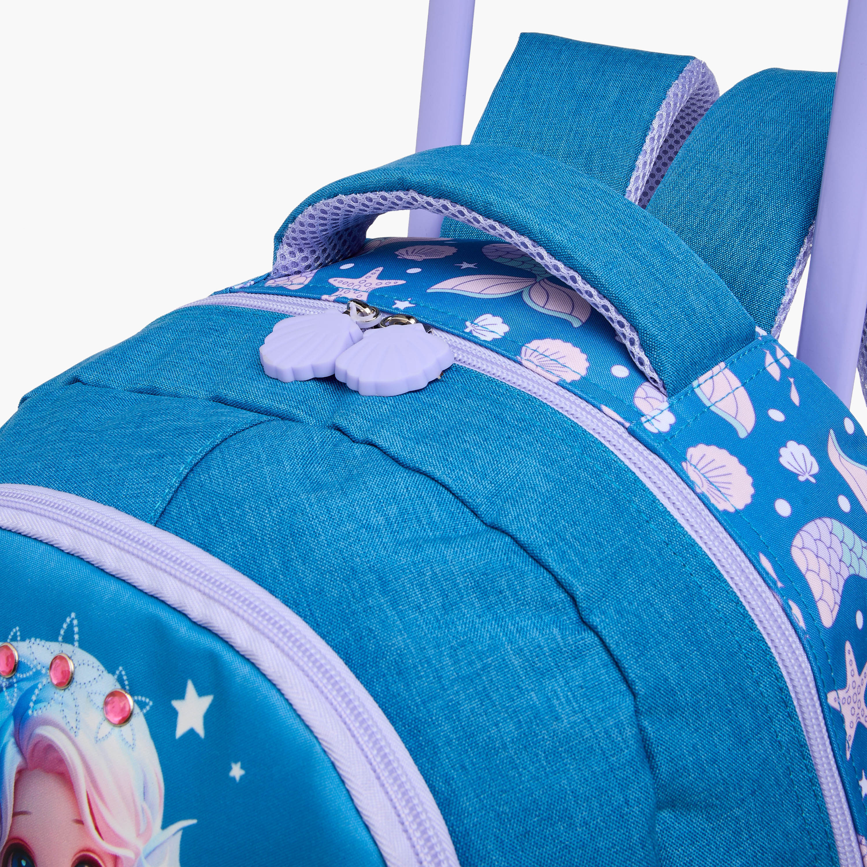 Juniors Mermaid Trolley Bag for Girls 5-8 Years with Padded Shoulder Straps -school-bagsandbackpacks-trolleybags-image-11