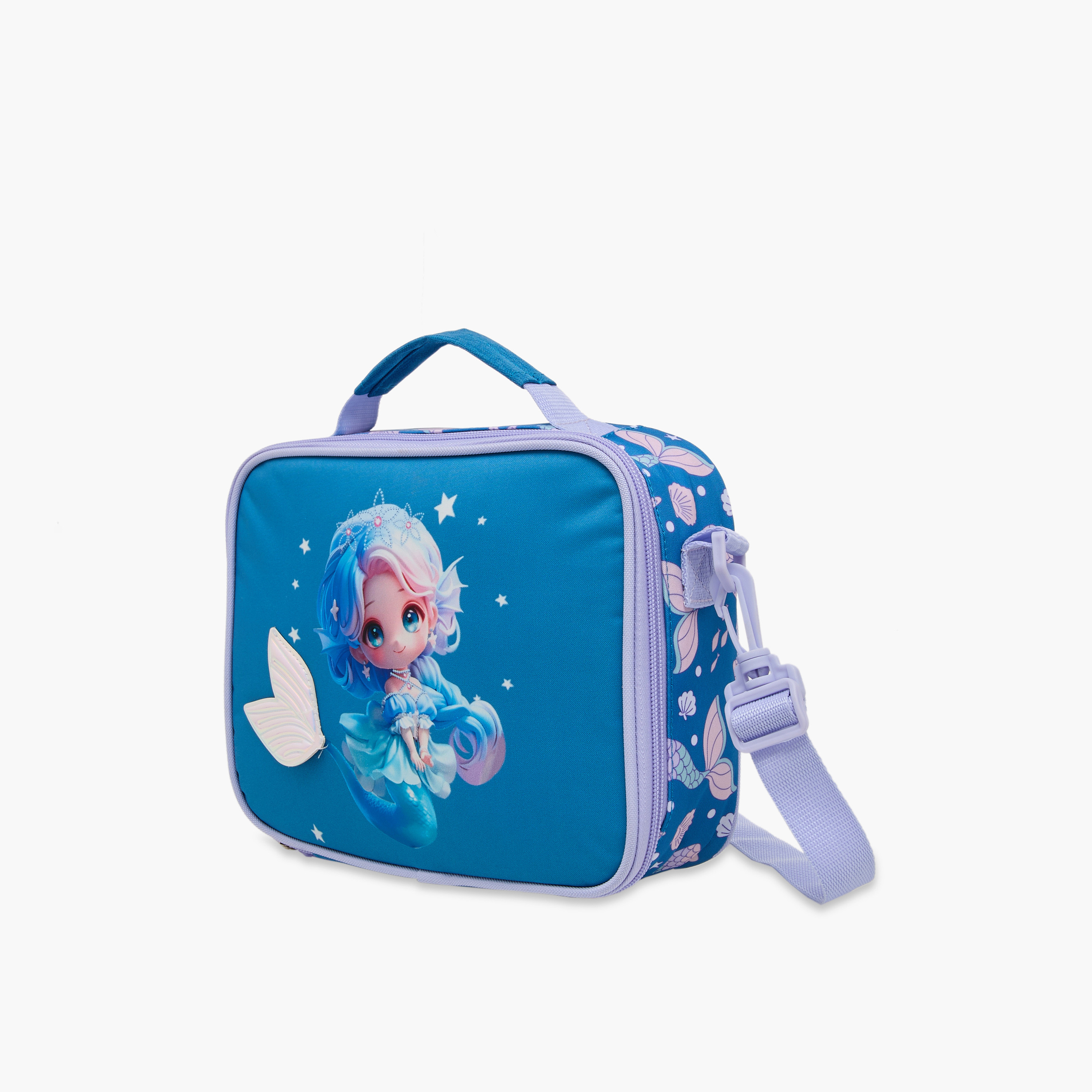 Juniors Mermaid Print Lunch Bag with Zip Closure-school-lunchessentials-lunchbags-image-5