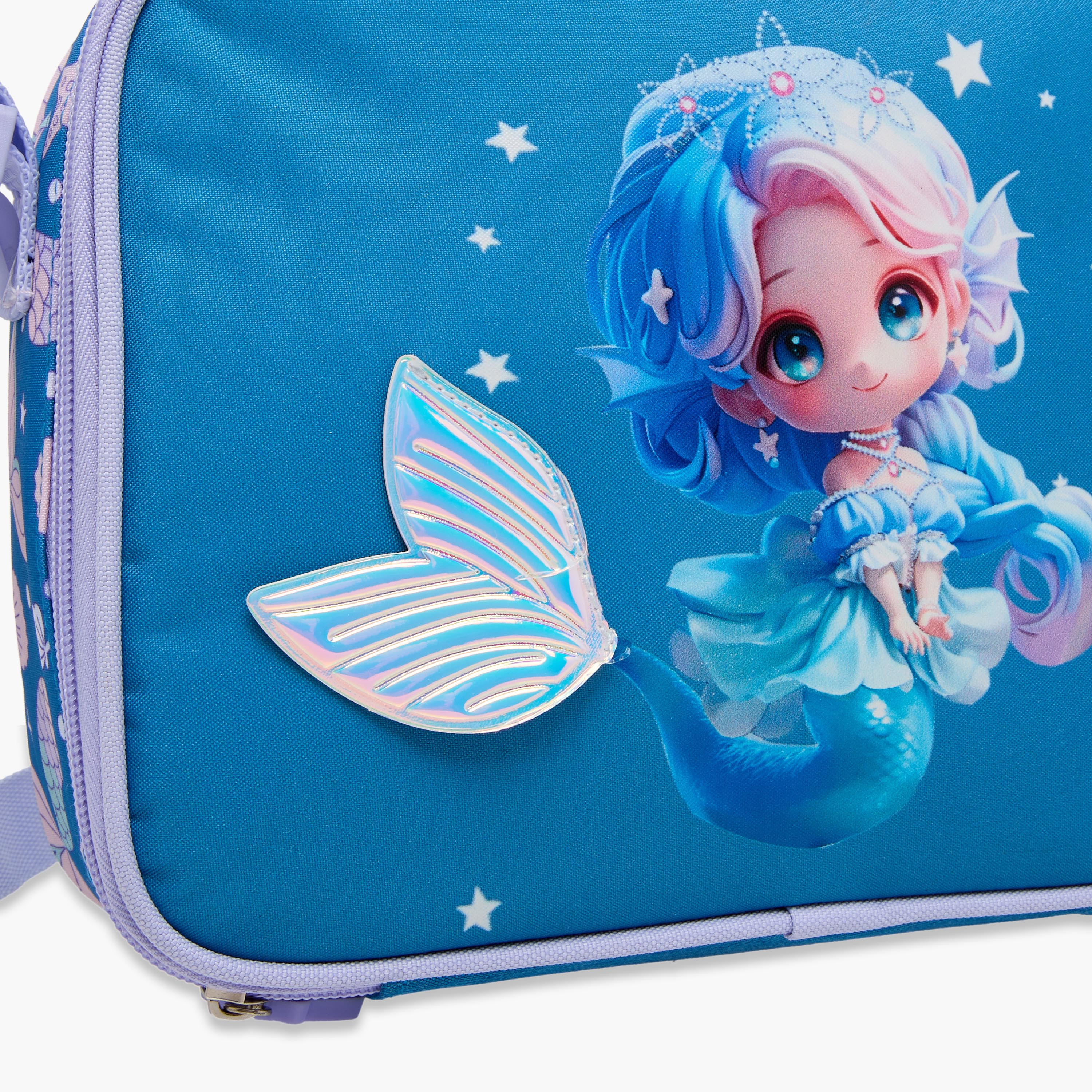 Juniors Mermaid Print Lunch Bag with Zip Closure-school-lunchessentials-lunchbags-image-6
