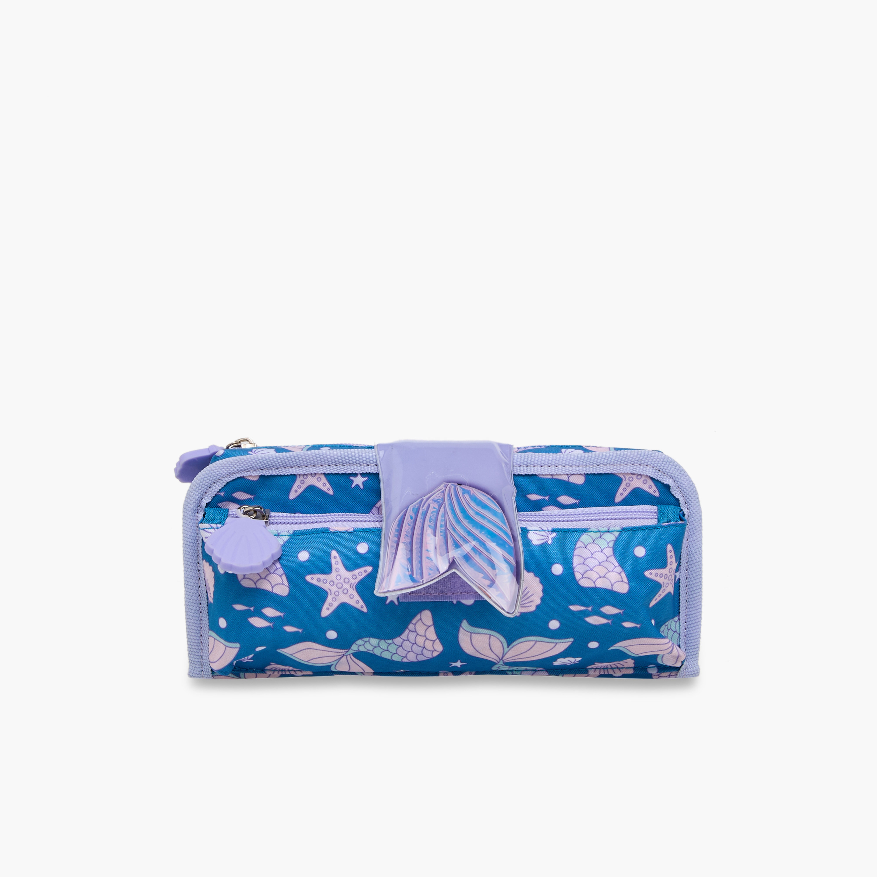 Juniors Mermaid Print Pencil Pouch with Zip Closure-school-stationery-pencilcases-image-1