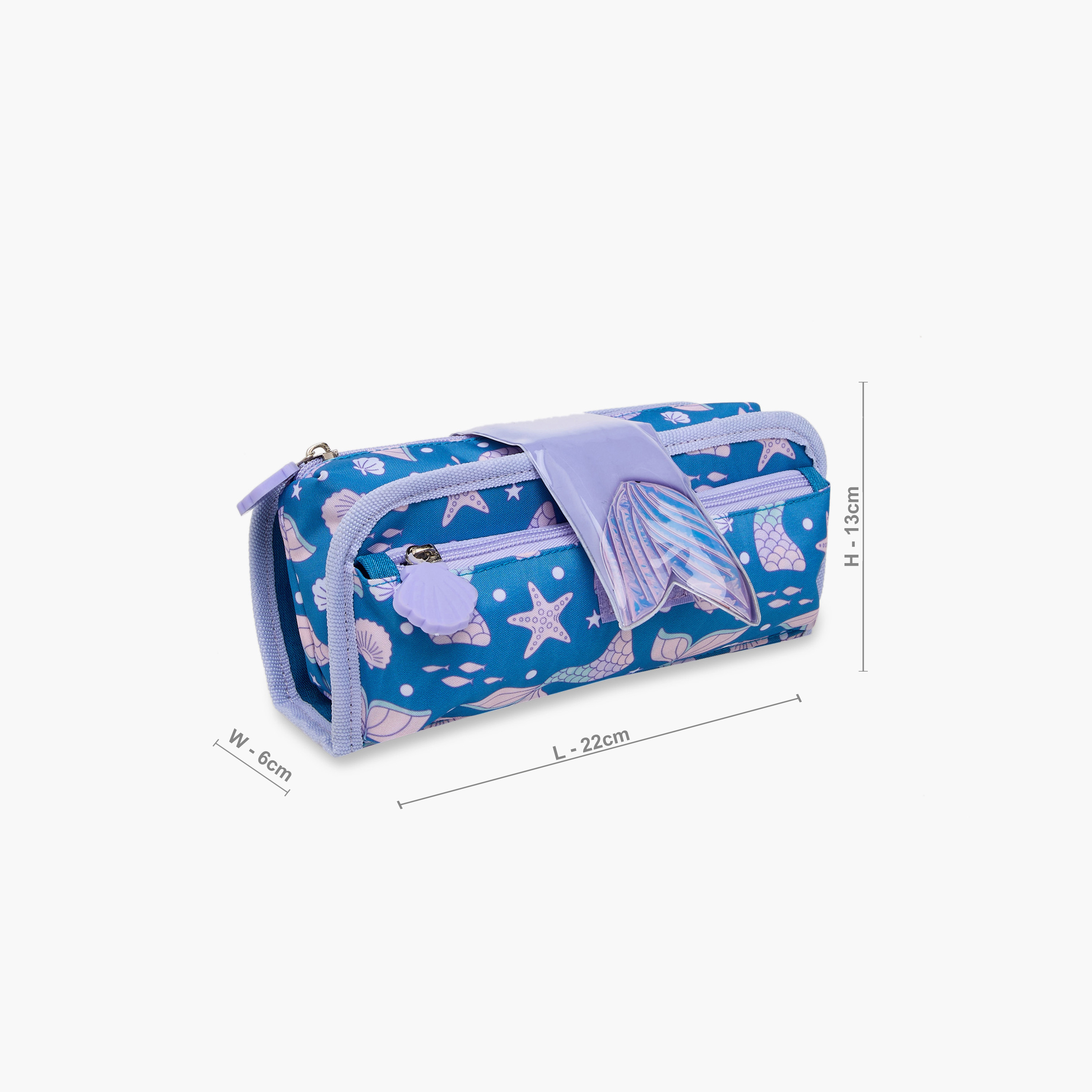 Juniors Mermaid Print Pencil Pouch with Zip Closure-school-stationery-pencilcases-image-2