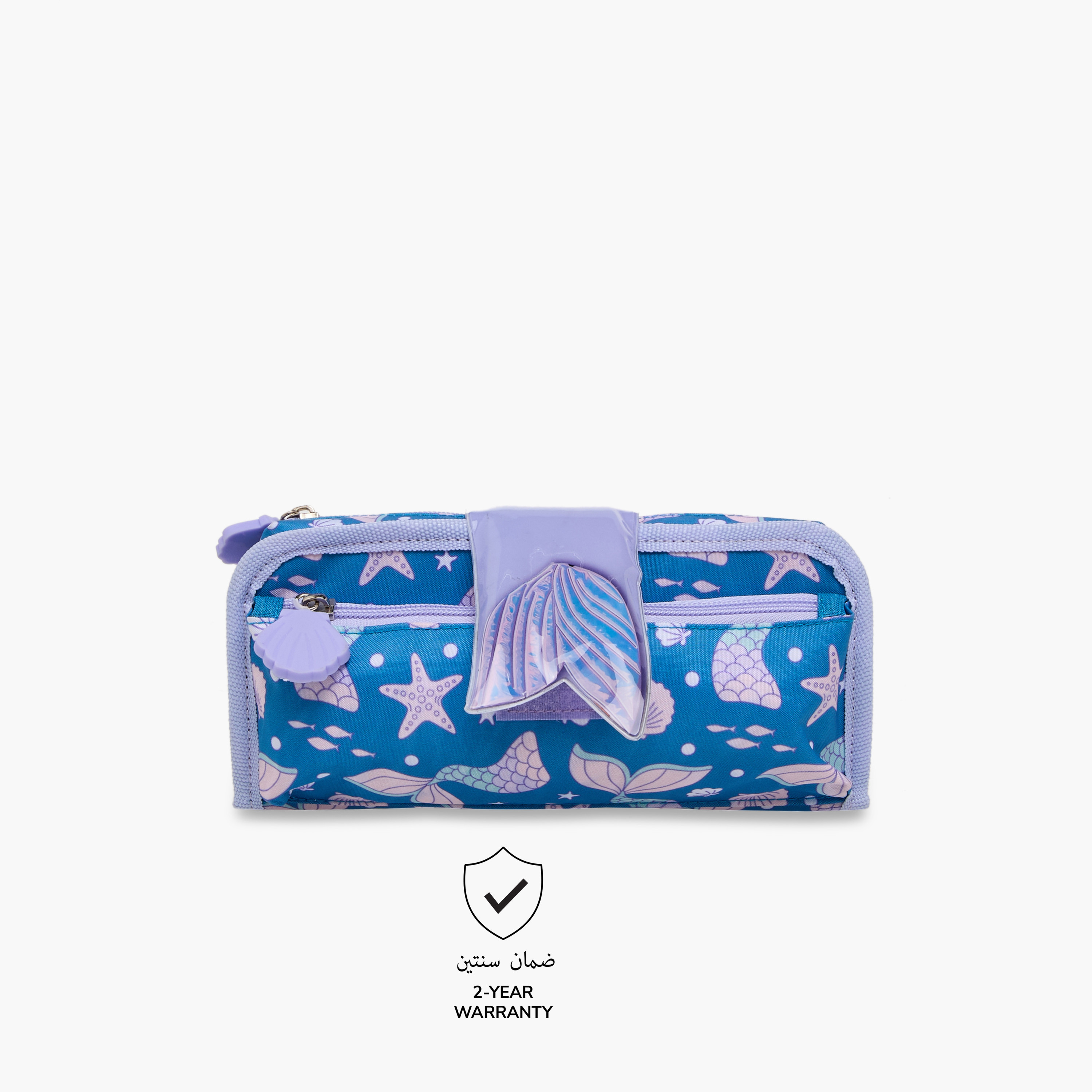 Juniors Mermaid Print Pencil Pouch with Zip Closure-school-stationery-pencilcases-image-4