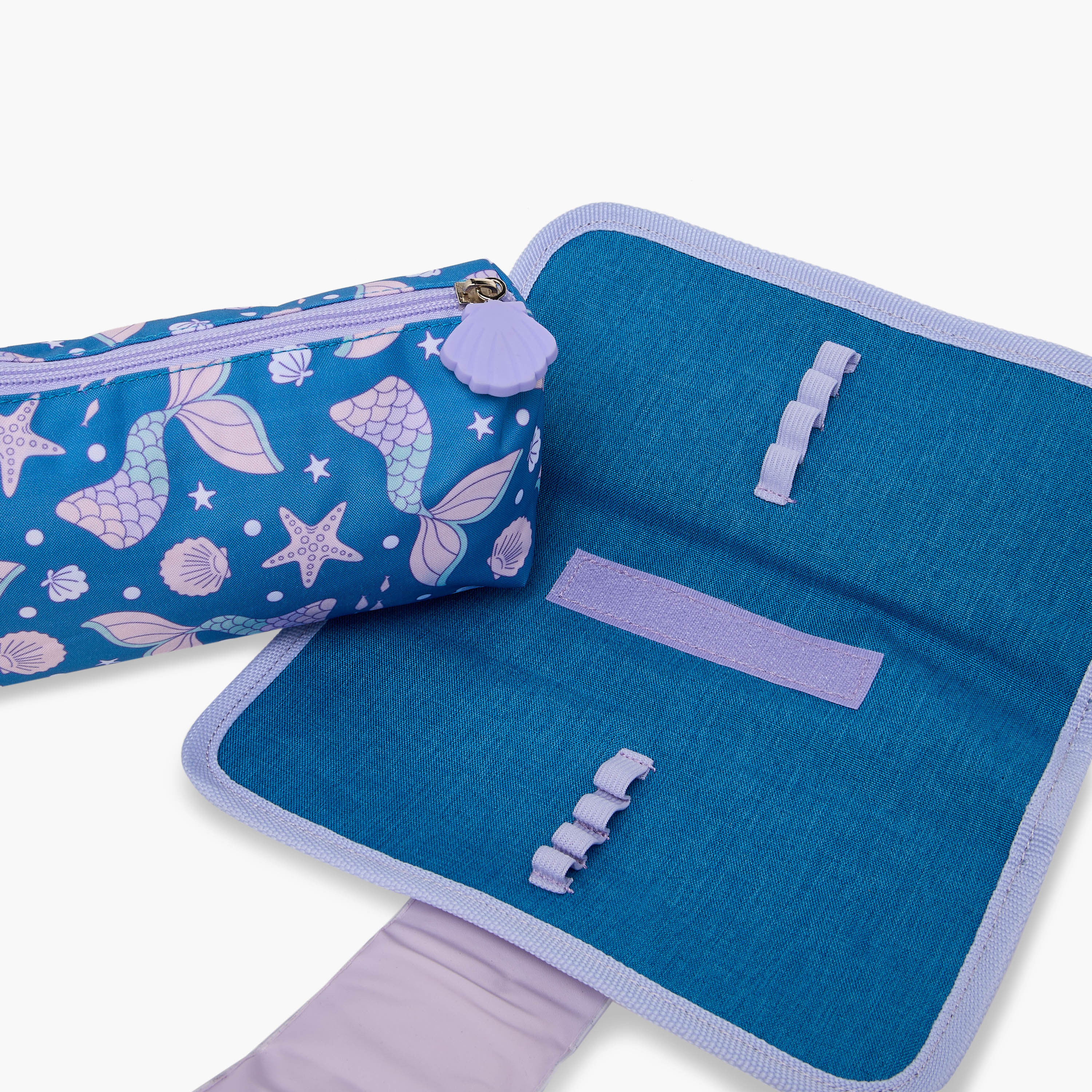 Juniors Mermaid Print Pencil Pouch with Zip Closure-school-stationery-pencilcases-image-6