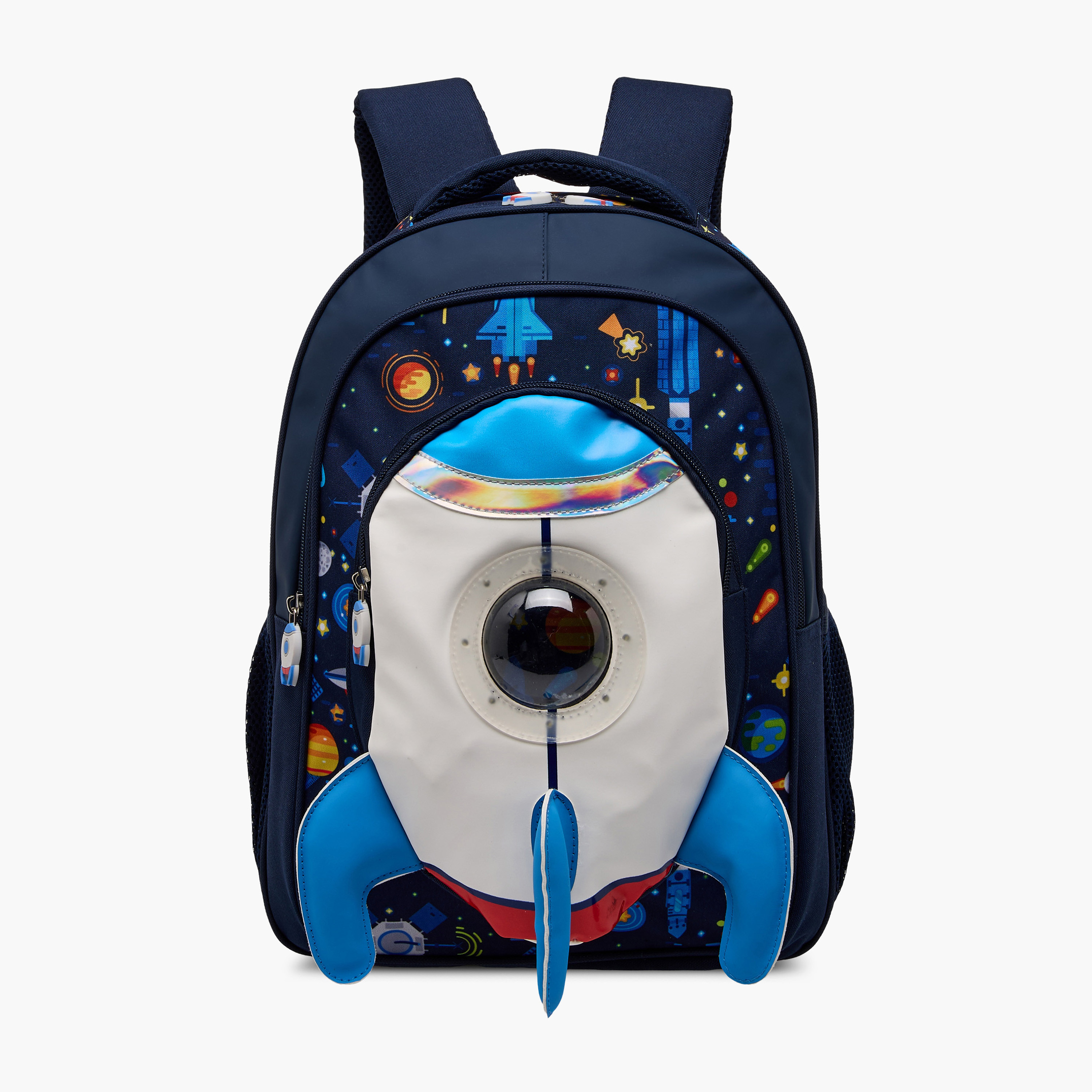 Juniors Spaceship Applique Backpack with Adjustable Straps and Zip Closure - 16 inches-school-bagsandbackpacks-backpacks-image-1