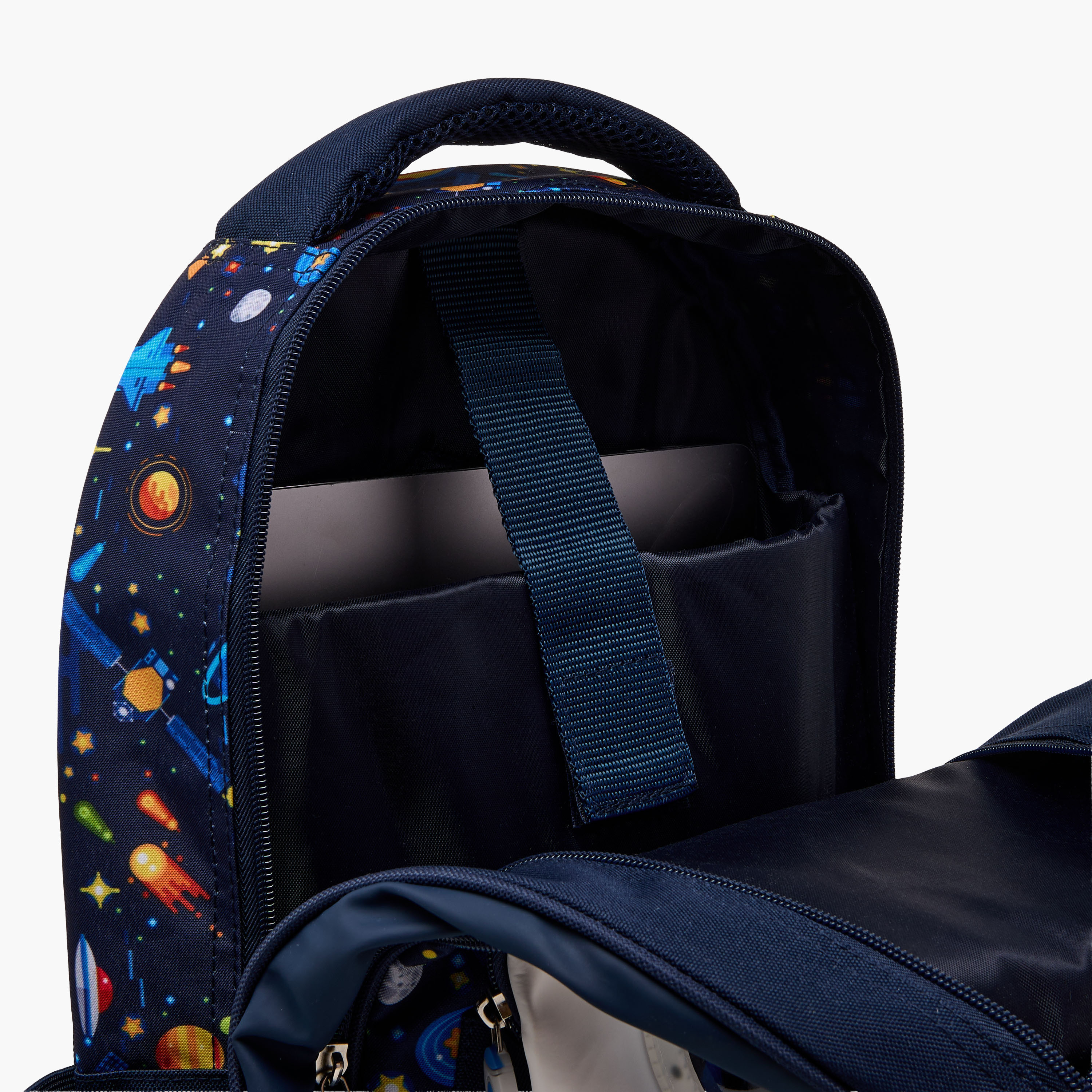 Juniors Spaceship Applique Backpack with Adjustable Straps and Zip Closure - 16 inches-school-bagsandbackpacks-backpacks-image-12