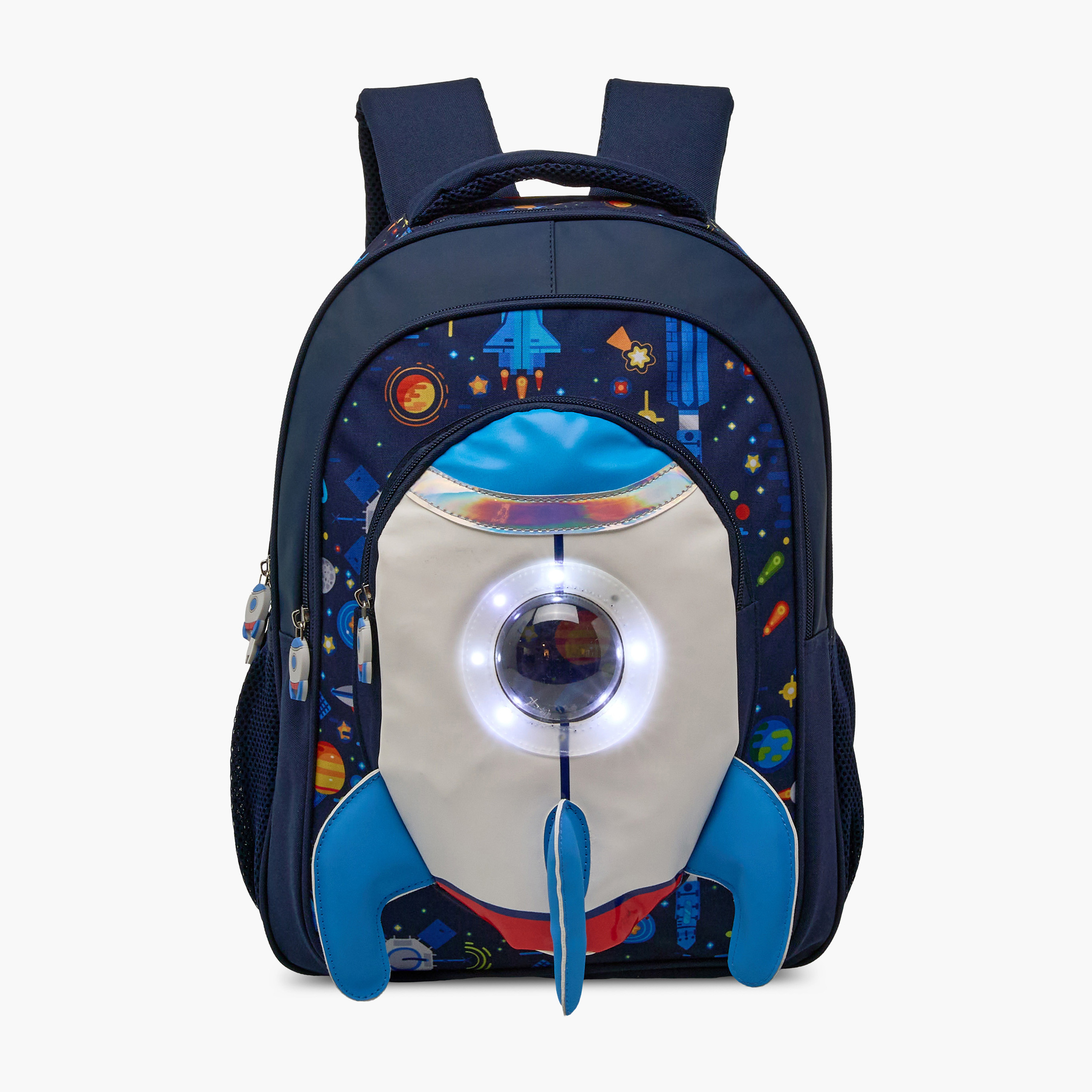 Juniors Spaceship Applique Backpack with Adjustable Straps and Zip Closure - 16 inches-school-bagsandbackpacks-backpacks-image-13