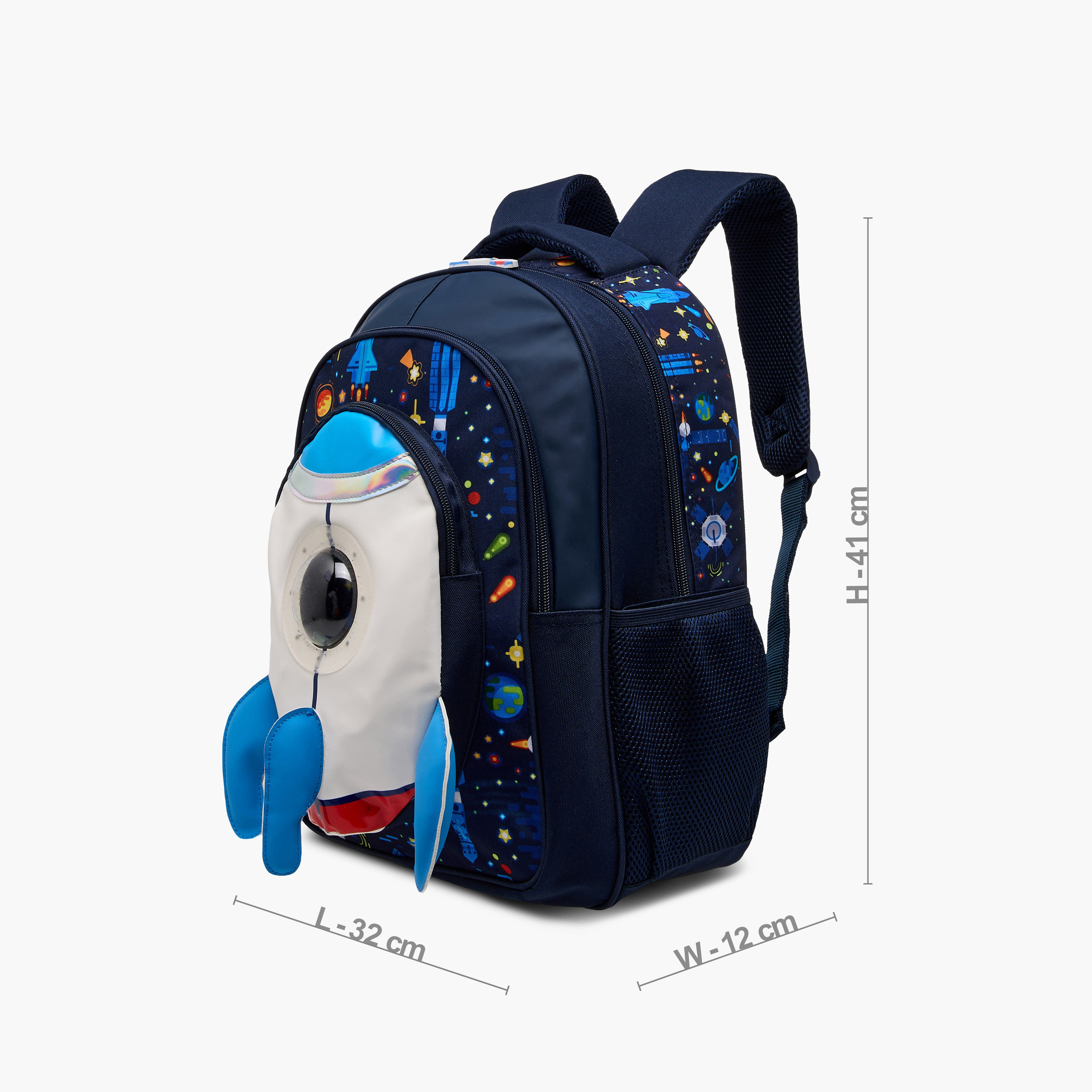 Juniors Spaceship Applique Backpack with Adjustable Straps and Zip Closure - 16 inches-school-bagsandbackpacks-backpacks-image-4