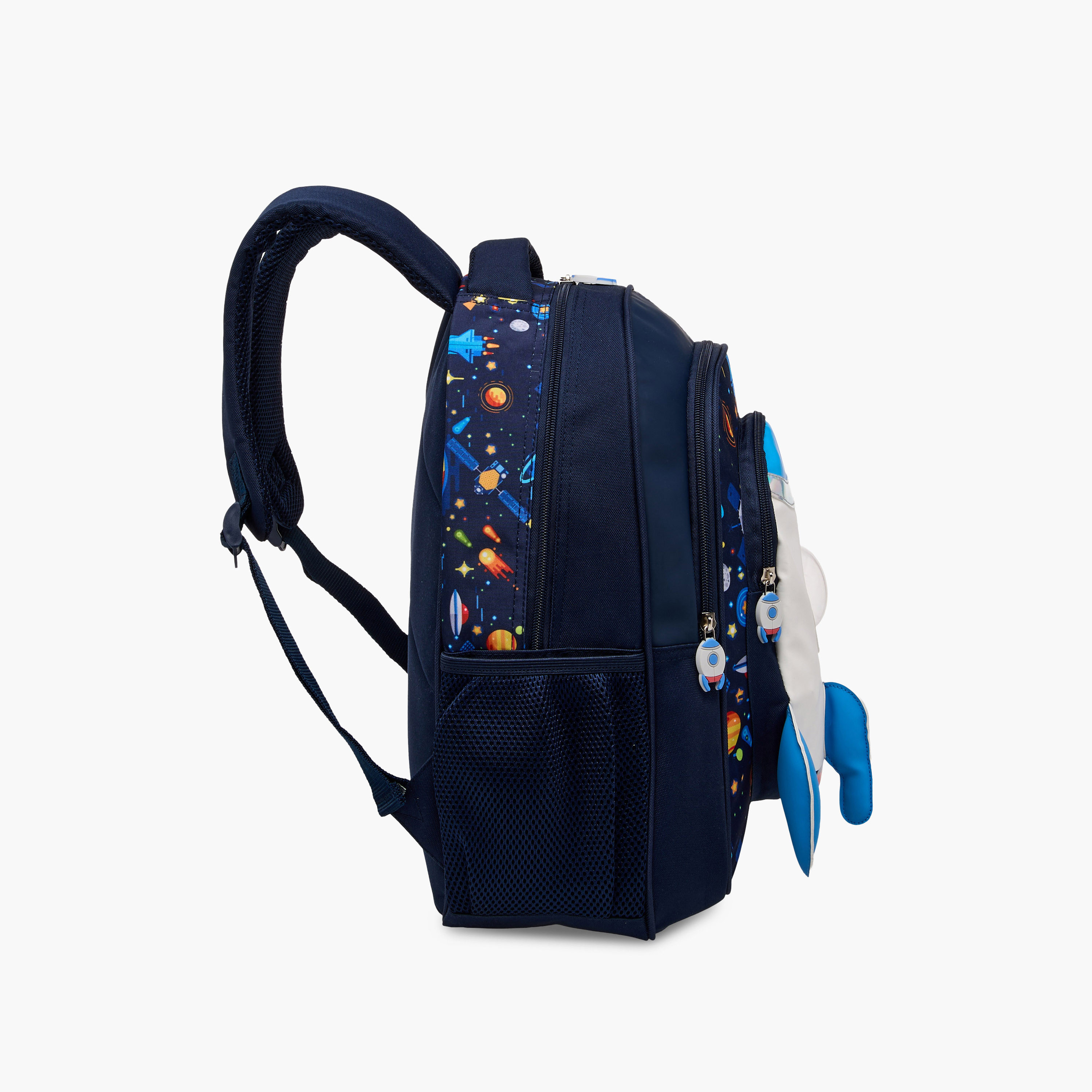 Juniors Spaceship Applique Backpack with Adjustable Straps and Zip Closure - 16 inches-school-bagsandbackpacks-backpacks-image-5