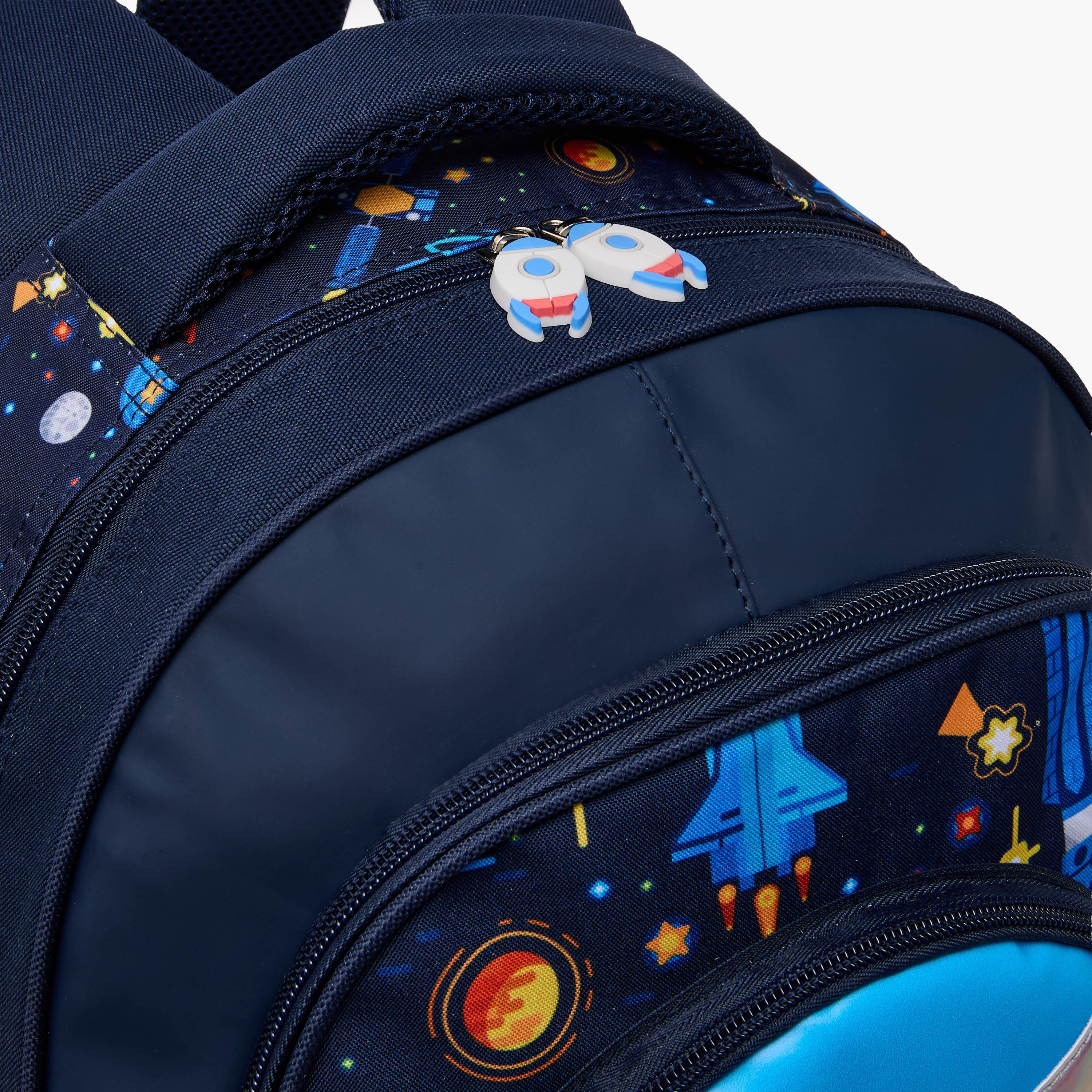 Juniors Spaceship Applique Backpack with Adjustable Straps and Zip Closure - 16 inches-school-bagsandbackpacks-backpacks-image-9