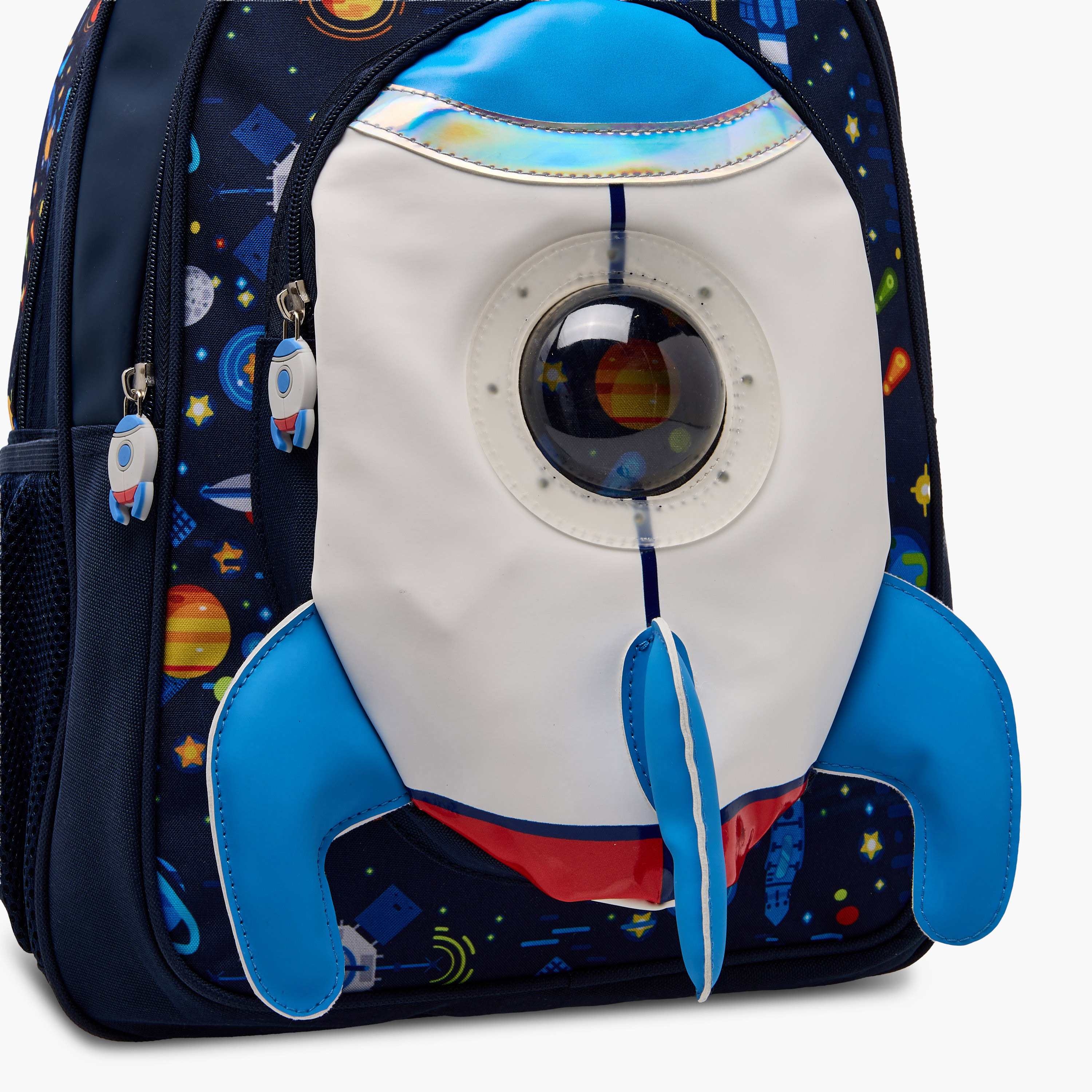 Juniors Spaceship Applique Backpack with Adjustable Straps and Zip Closure - 16 inches-school-bagsandbackpacks-backpacks-image-10
