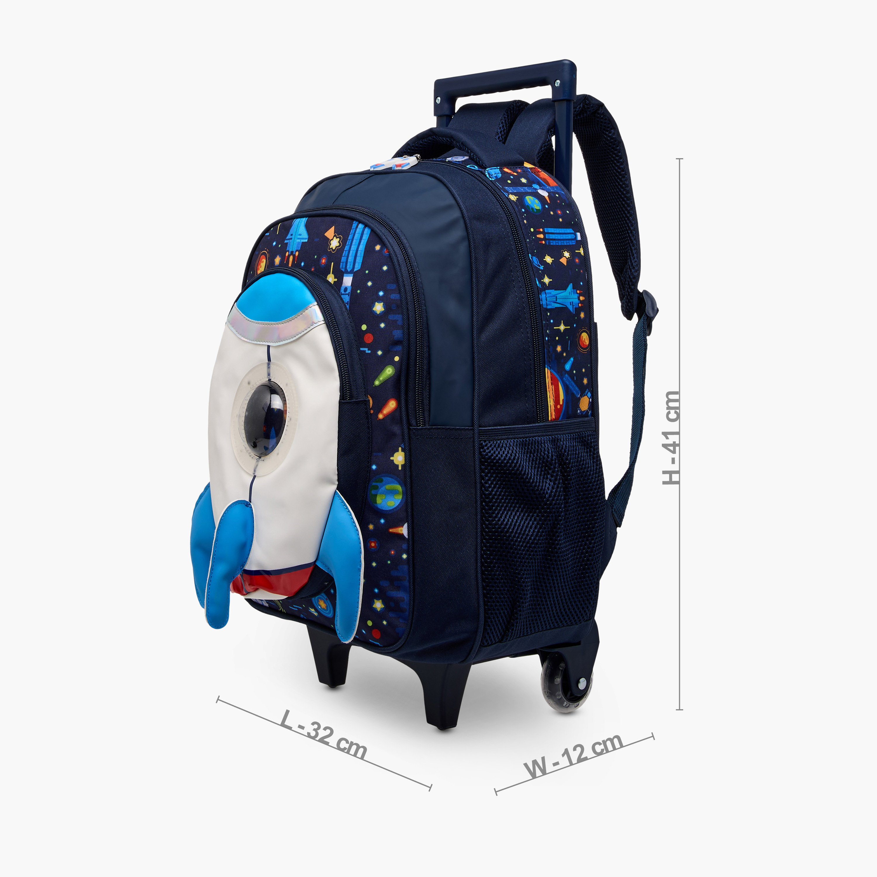 Juniors Space Trolley Bag for Boys 5-8 Years with Padded Shoulder Straps -school-bagsandbackpacks-trolleybags-image-2