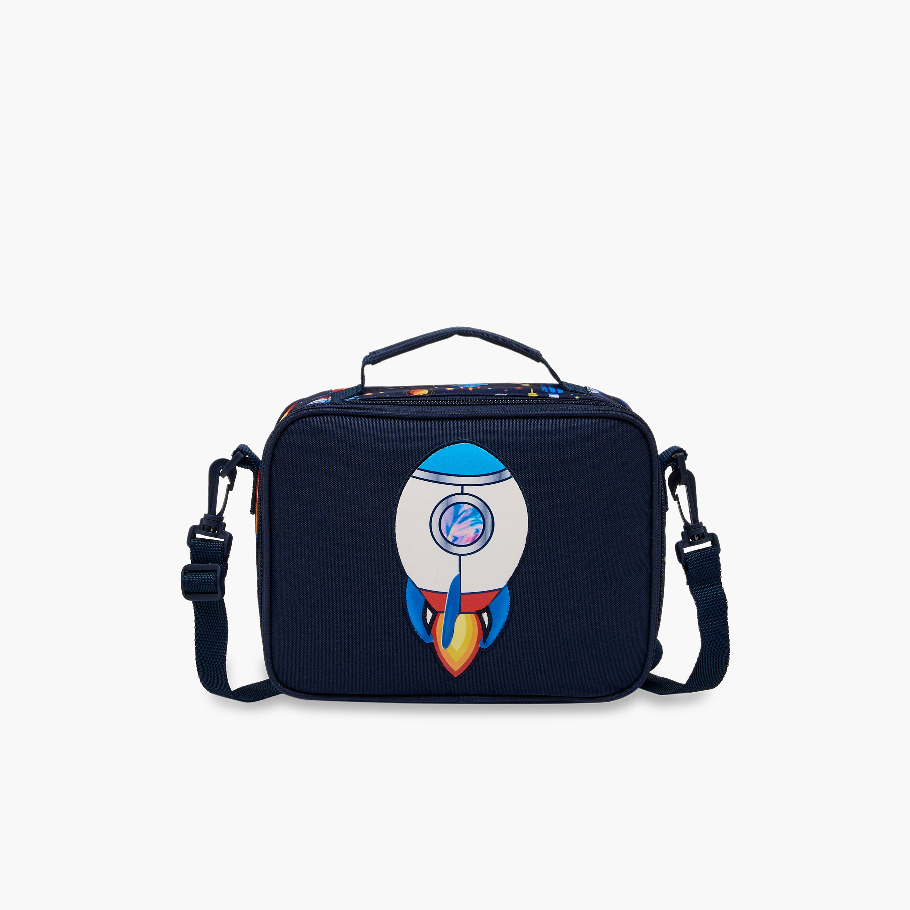 Juniors Spaceship Print Lunch Bag with Zip Closure-school-lunchessentials-lunchbags-image-1