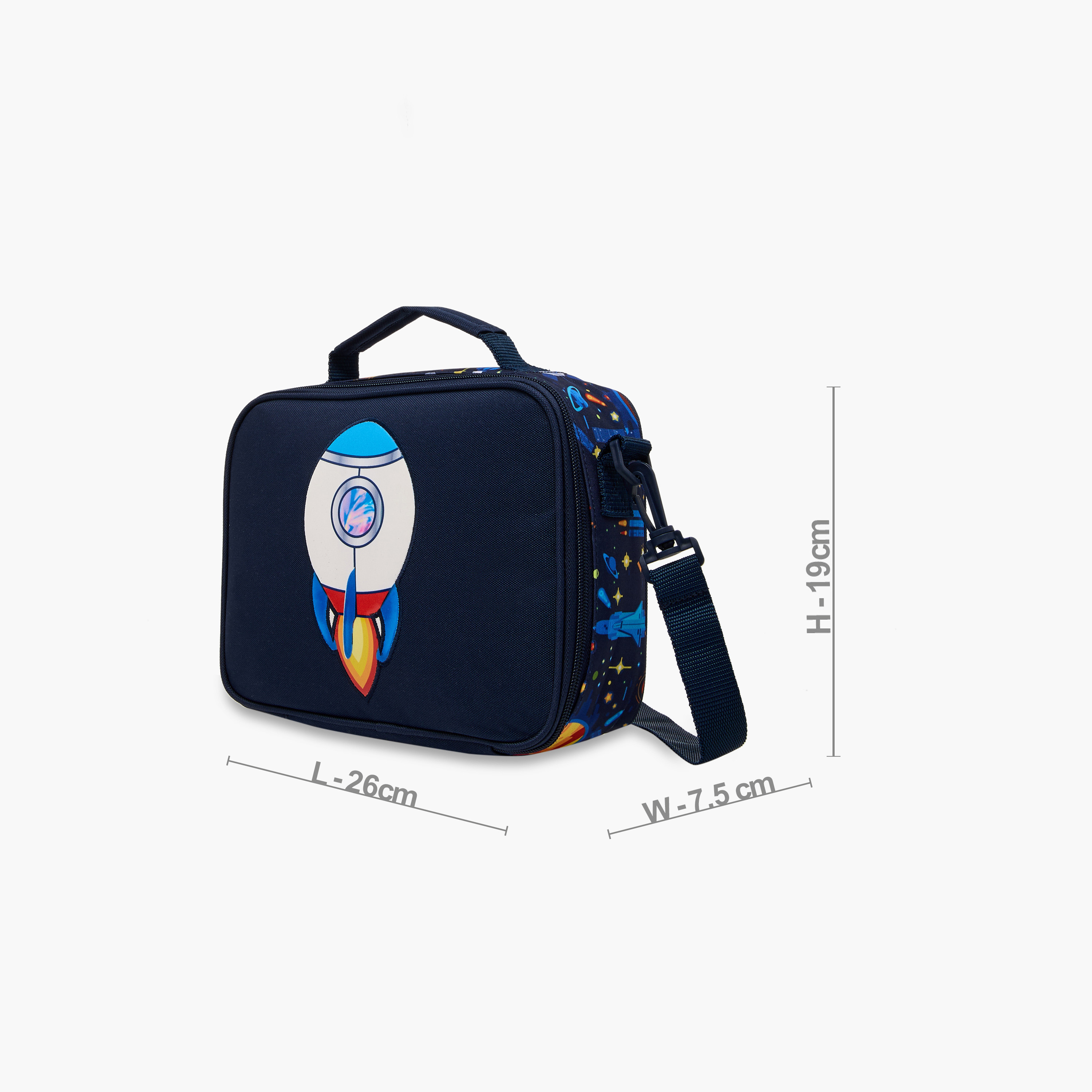 Juniors Spaceship Print Lunch Bag with Zip Closure-school-lunchessentials-lunchbags-image-2