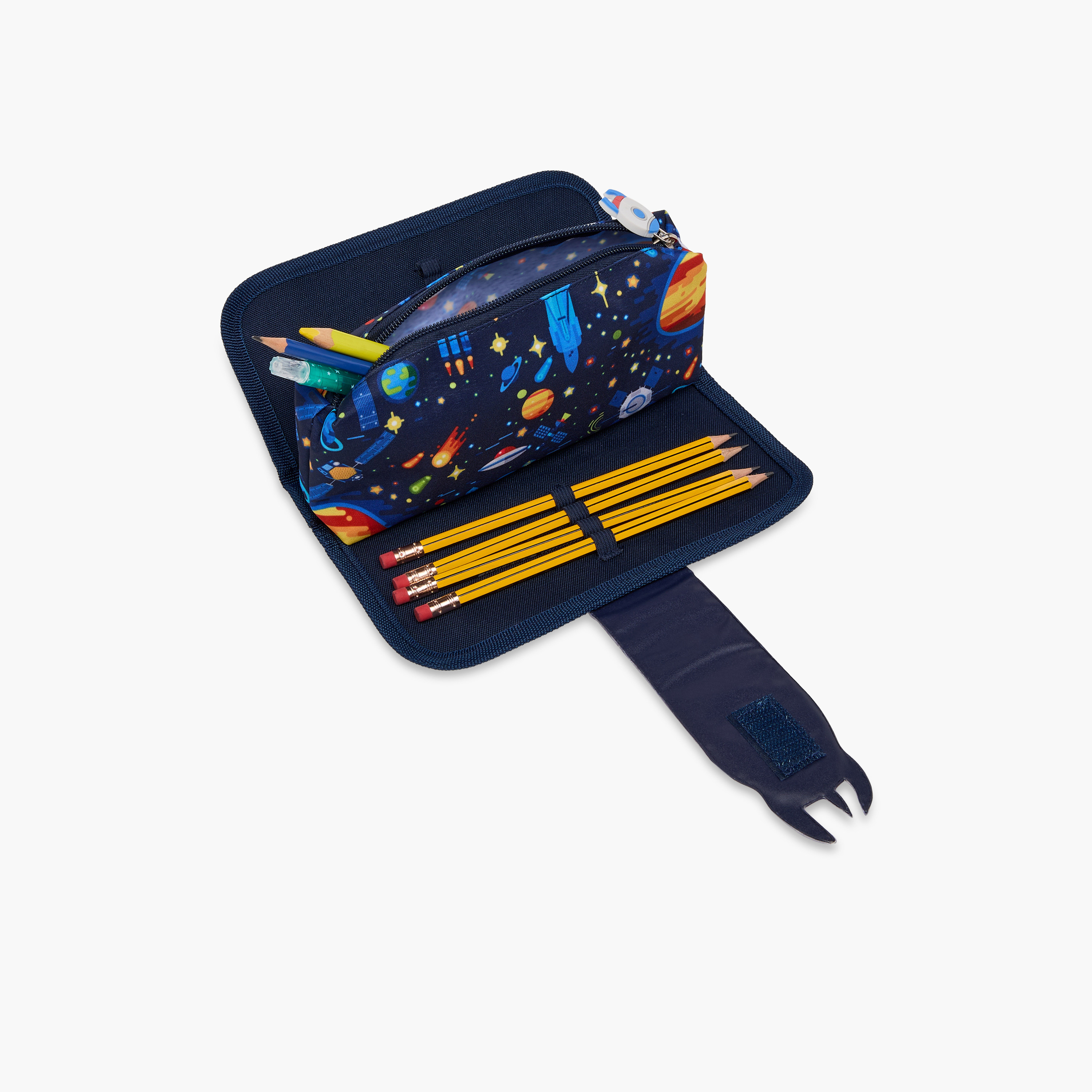 Juniors Spaceship Print Pencil Pouch with Zip Closure-school-stationery-pencilcases-image-5