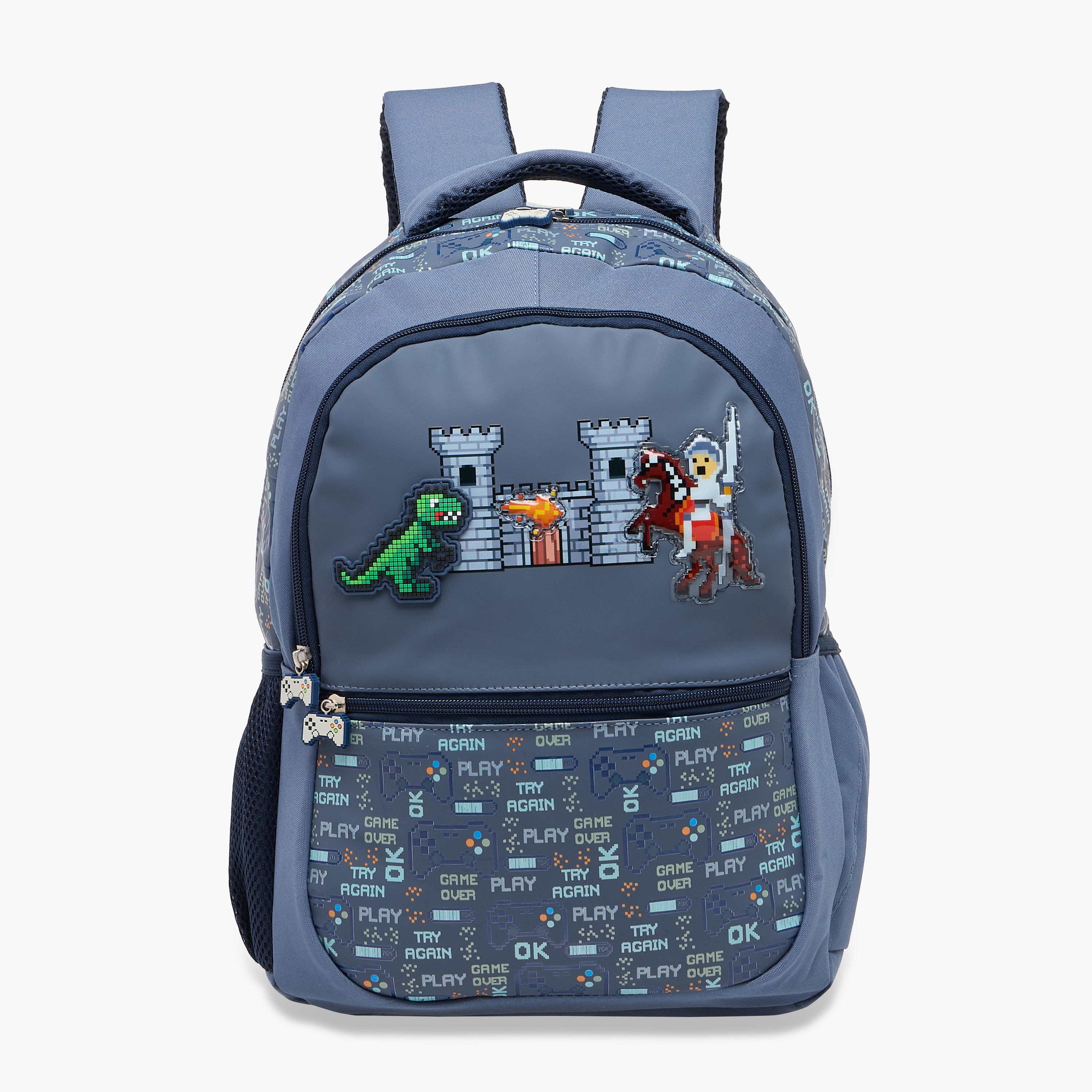 شنطة ظهر بطبعات ألعاب وحمالات قابلة للتعديل وسحاب إغلاق من جونيورز - 16 بوصة-school-bagsandbackpacks-backpacks-image-1