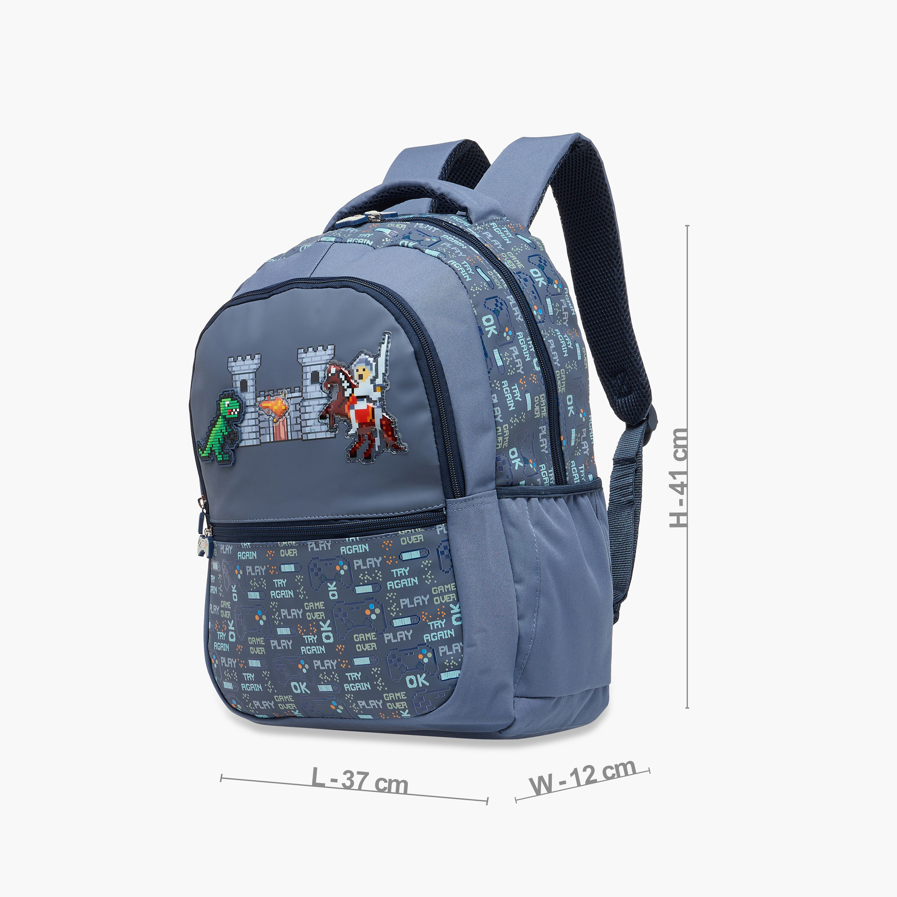 شنطة ظهر بطبعات ألعاب وحمالات قابلة للتعديل وسحاب إغلاق من جونيورز - 16 بوصة-school-bagsandbackpacks-backpacks-image-4