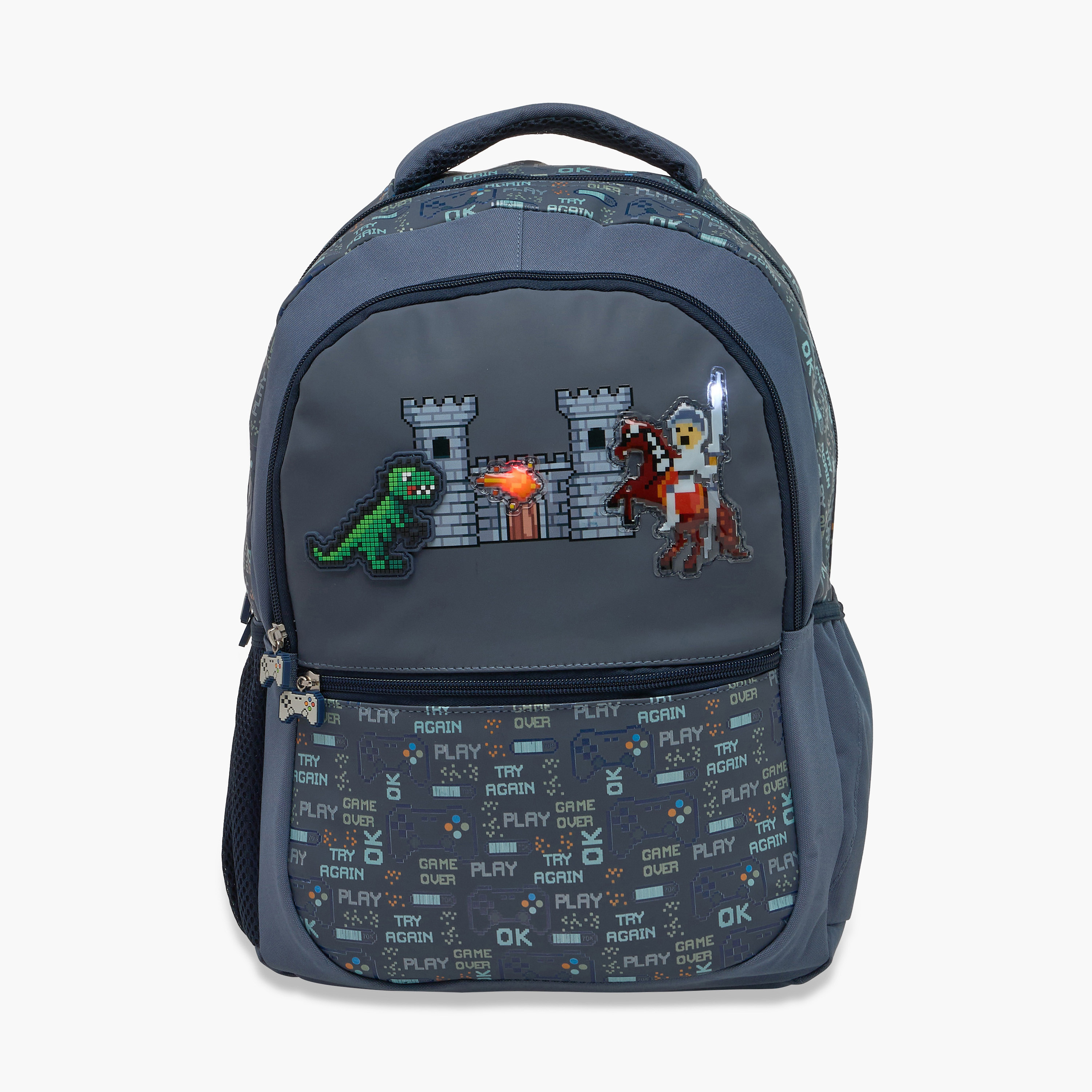 شنطة ظهر بطبعات ألعاب وحمالات قابلة للتعديل وسحاب إغلاق من جونيورز - 16 بوصة-school-bagsandbackpacks-backpacks-image-9