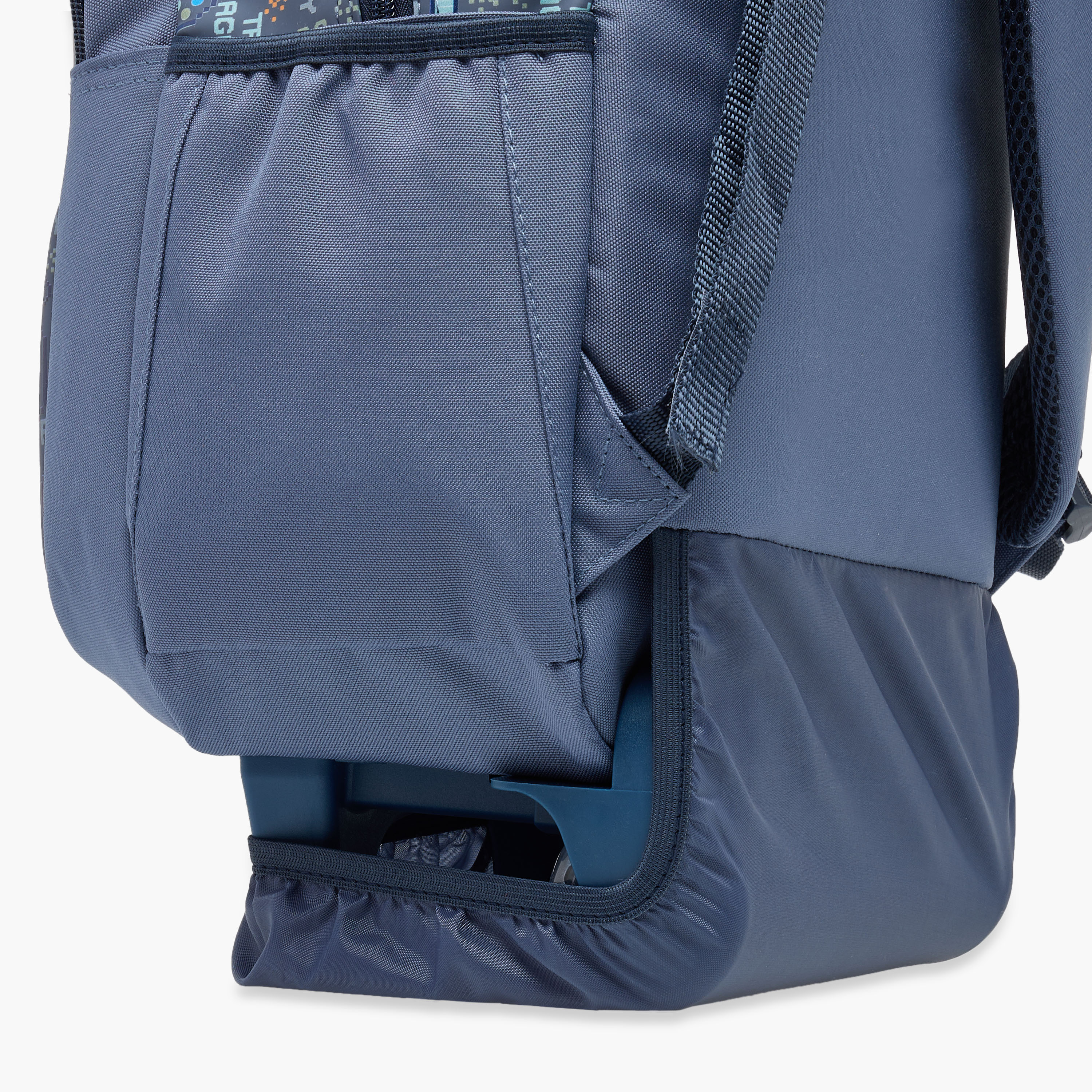 Juniors Dinosaur Castle Print Trolley Backpack with Retractable Handle - 16 inches-school-bagsandbackpacks-trolleybags-image-12