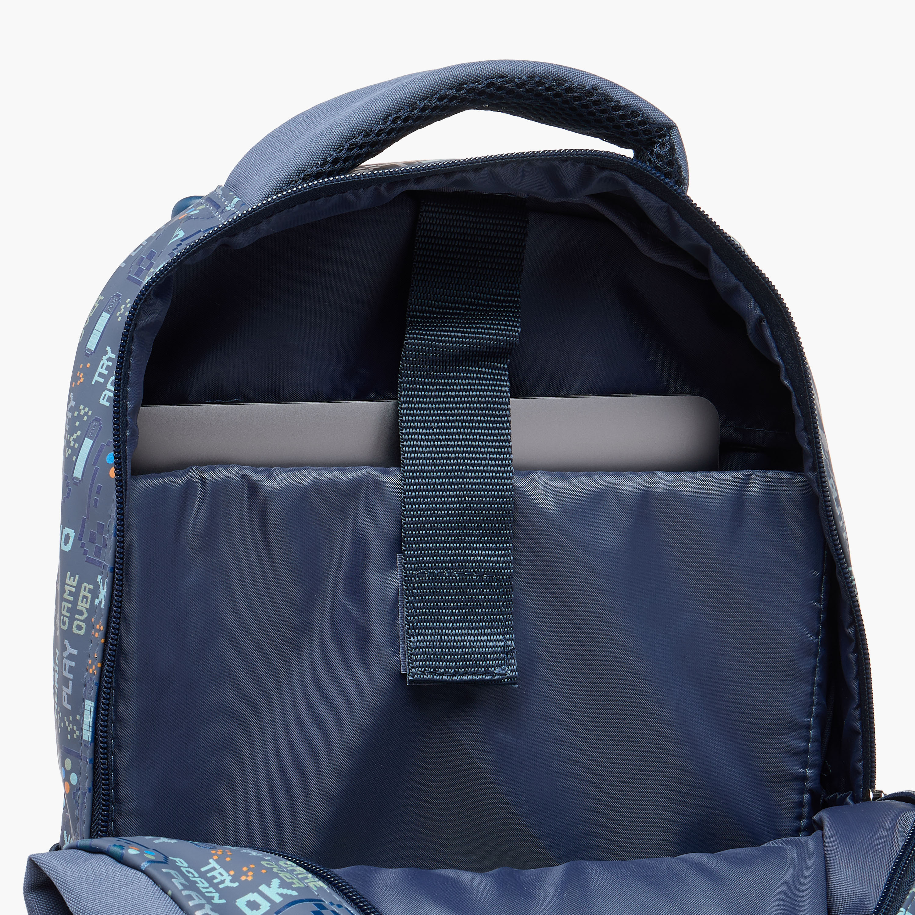 Juniors Dinosaur Castle Print Trolley Backpack with Retractable Handle - 16 inches-school-bagsandbackpacks-trolleybags-image-17